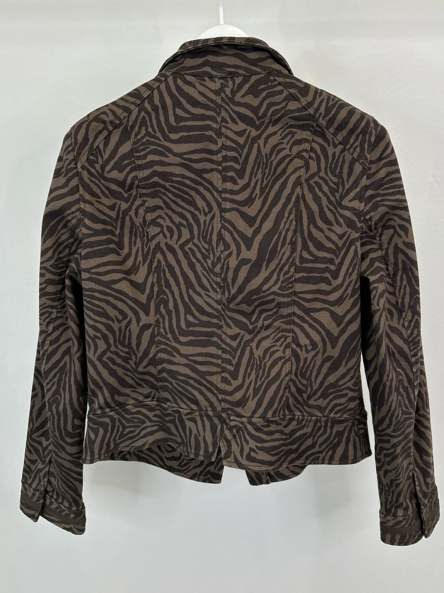 White House Black Market Size 14 Brown Print Women Jacket NWT