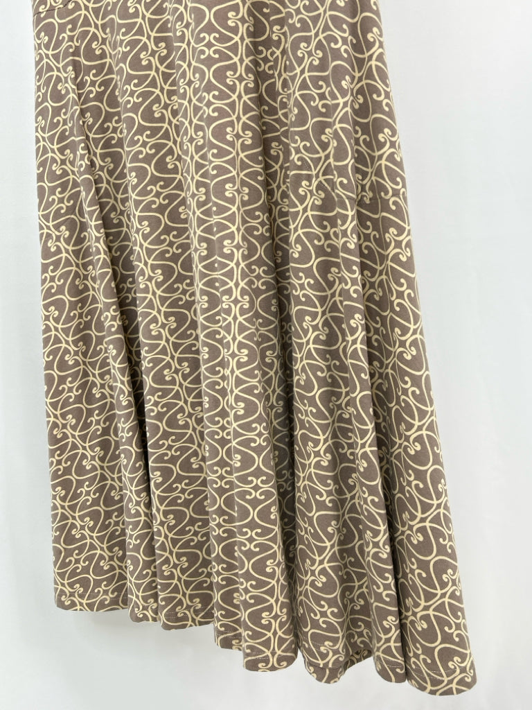 EFFIE'S HEART Size XL Taupe Print Dress