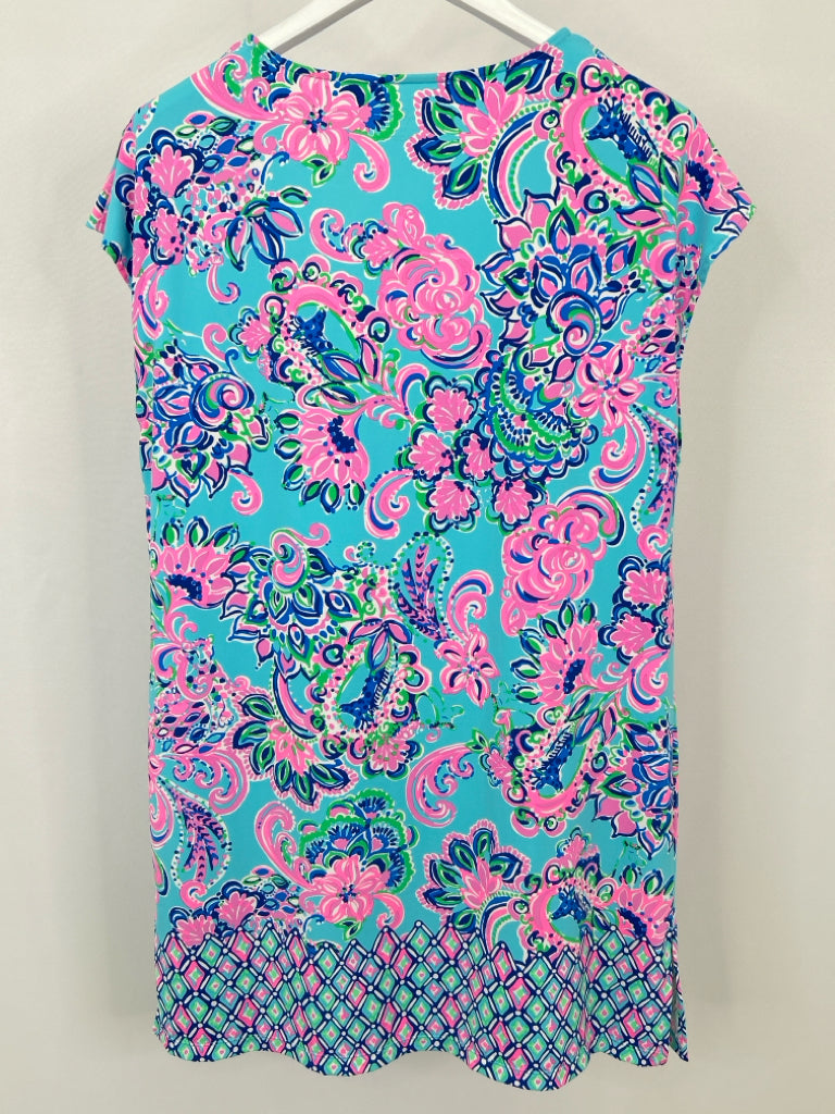 LILLY PULITZER Women Size 4 Blue Print Cover-Up