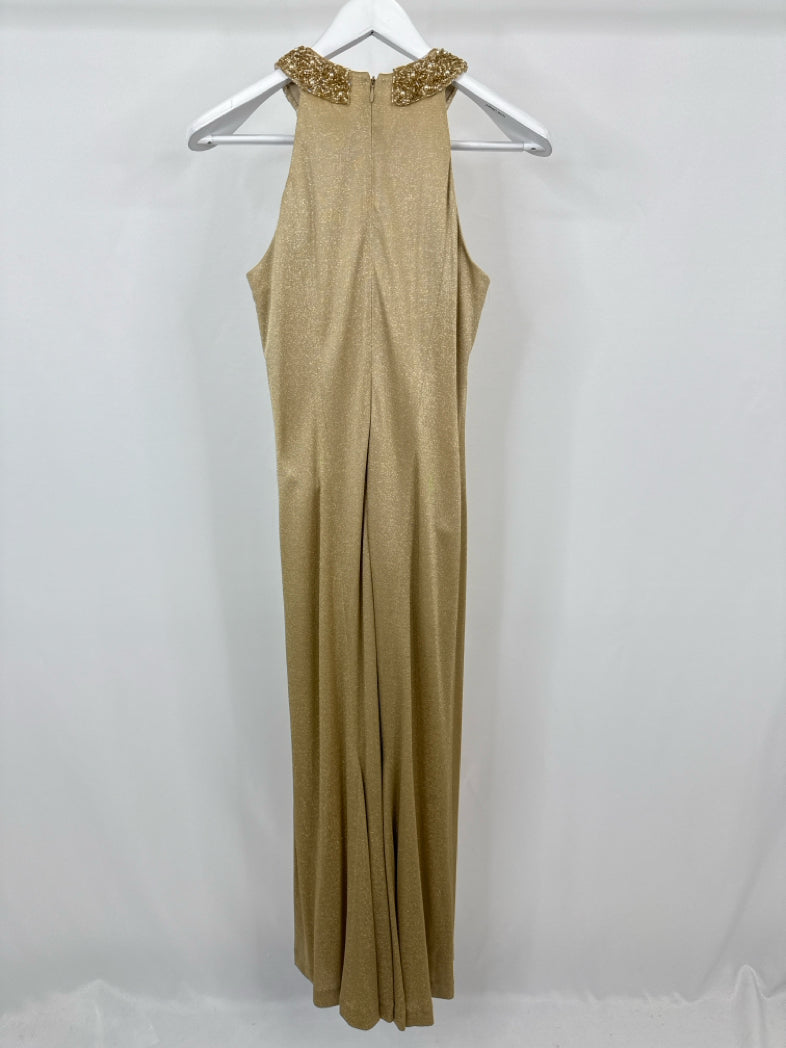 ALEX EVENINGS Size 6 Gold Dress