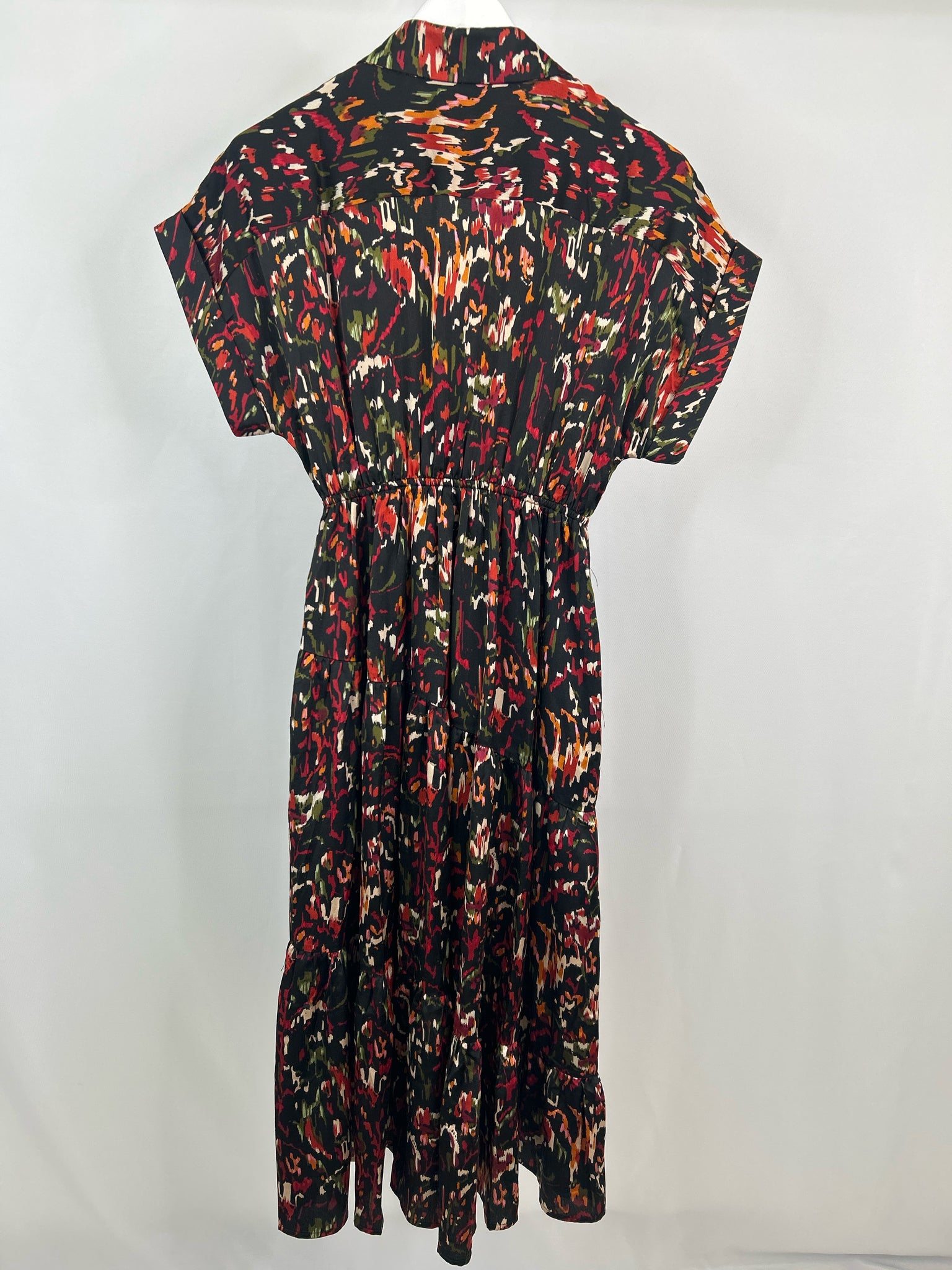 ENTRO Size S Black Print Women Dress