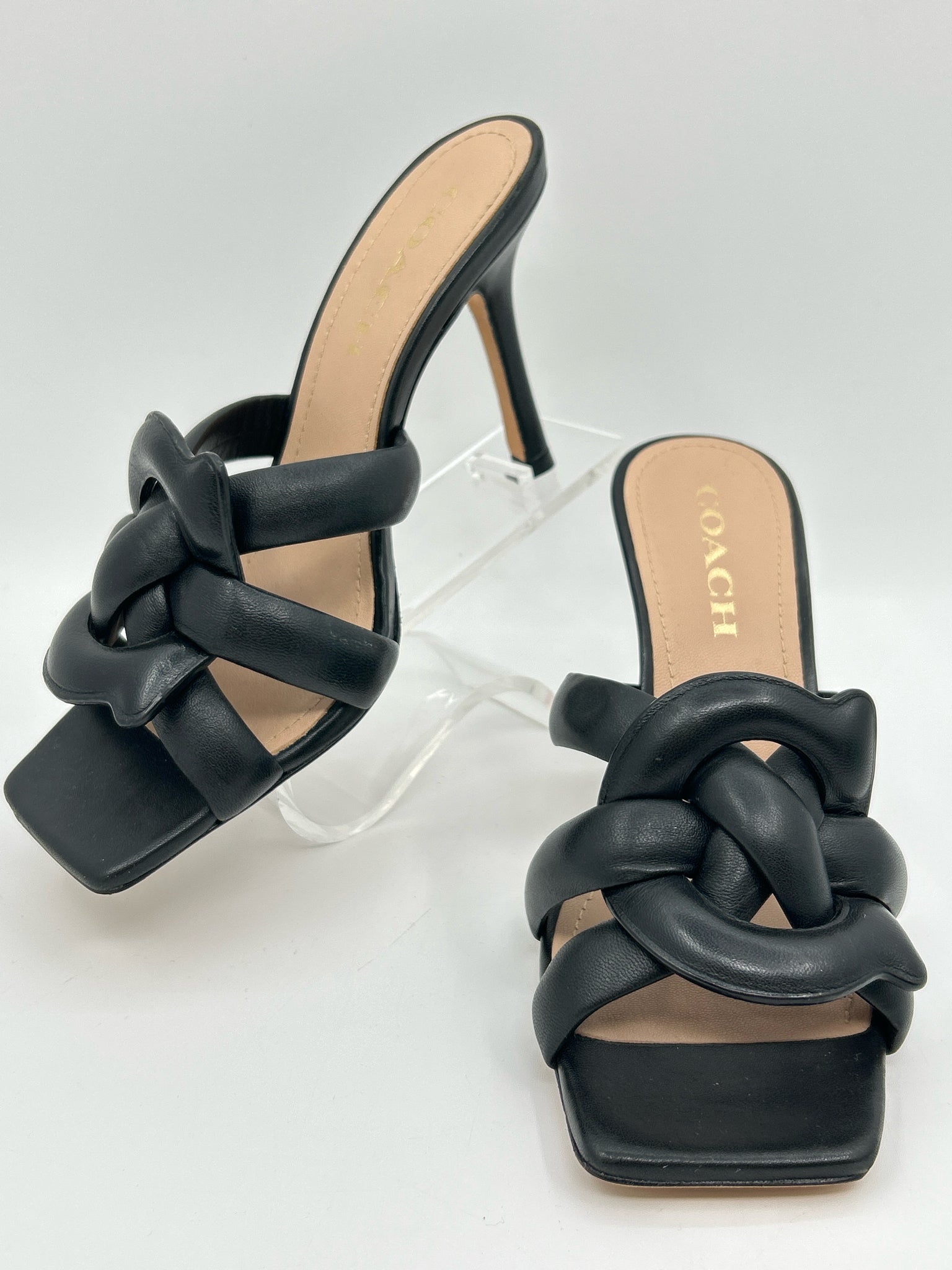 COACH Size 7.5B Black Women Sandal