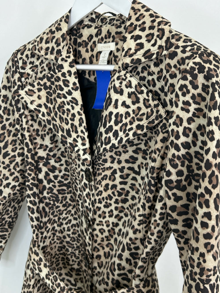 CHICO'S Women Size 8 Animal Print Coat