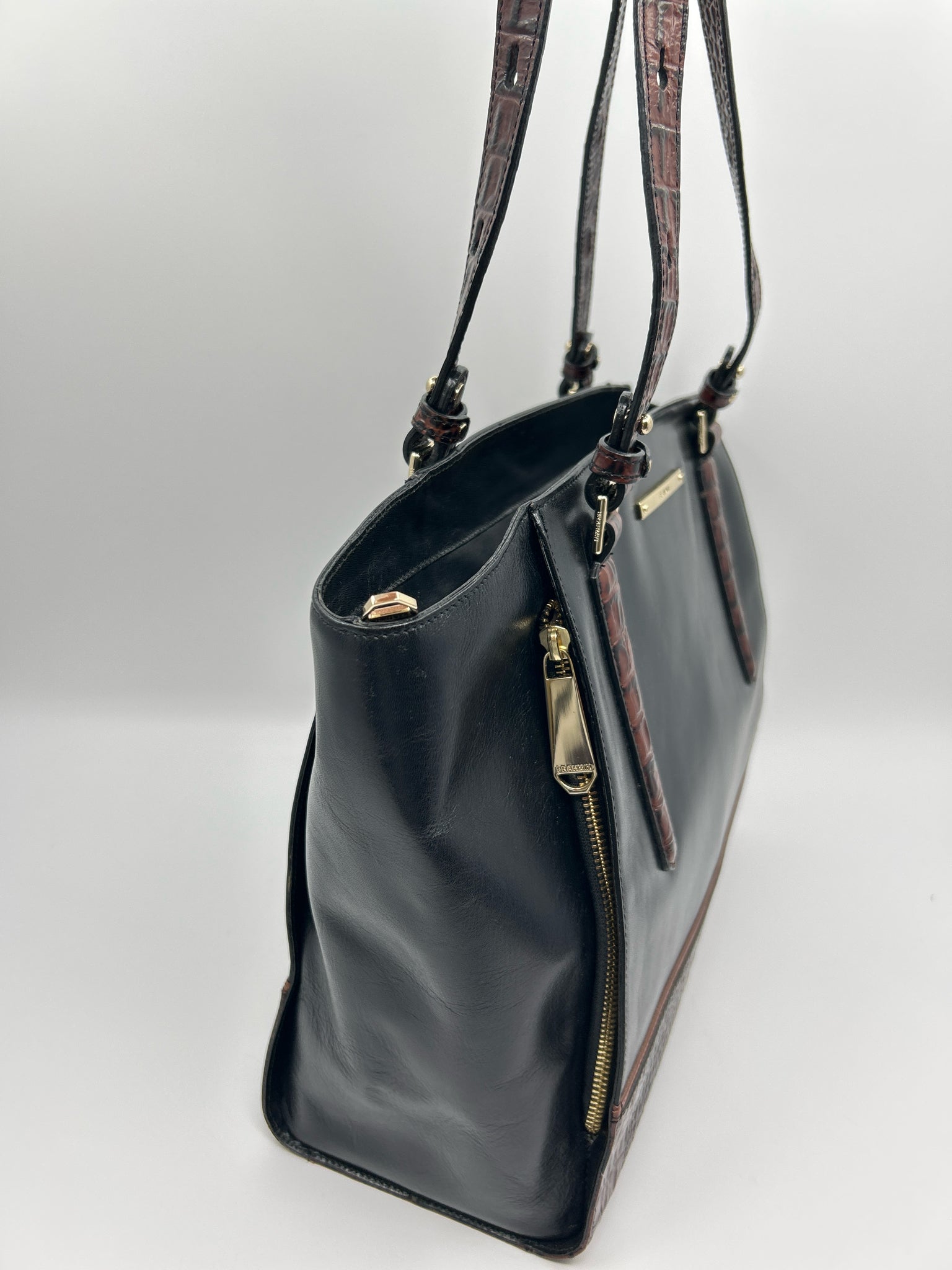 BRAHMIN black and brown Women Tote