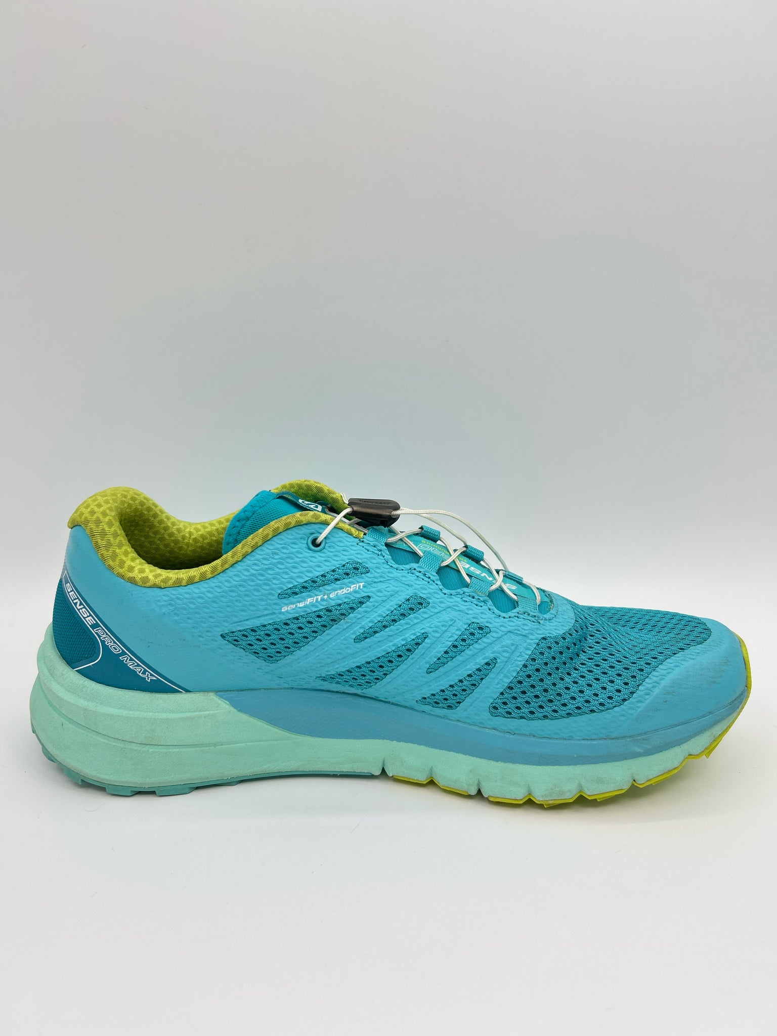 SALOMON Size 10.5 Teal and Yellow Women Sneakers