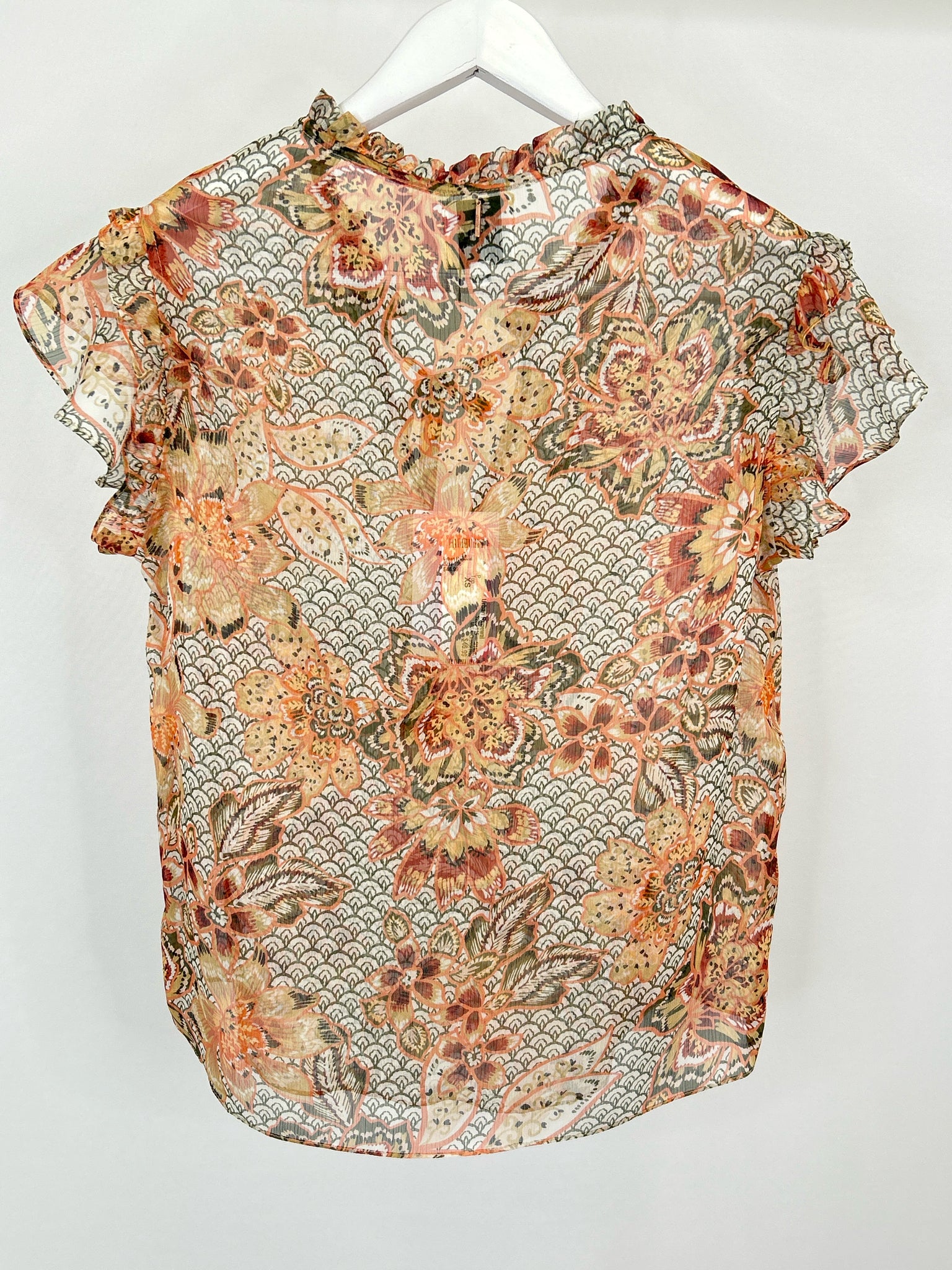 MISA Size XS Orange Print Women Top