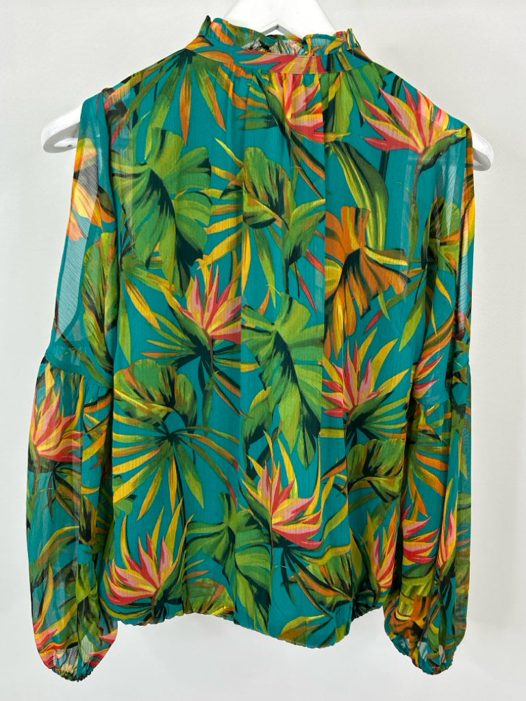 INC Size M Teal Floral Top NWT