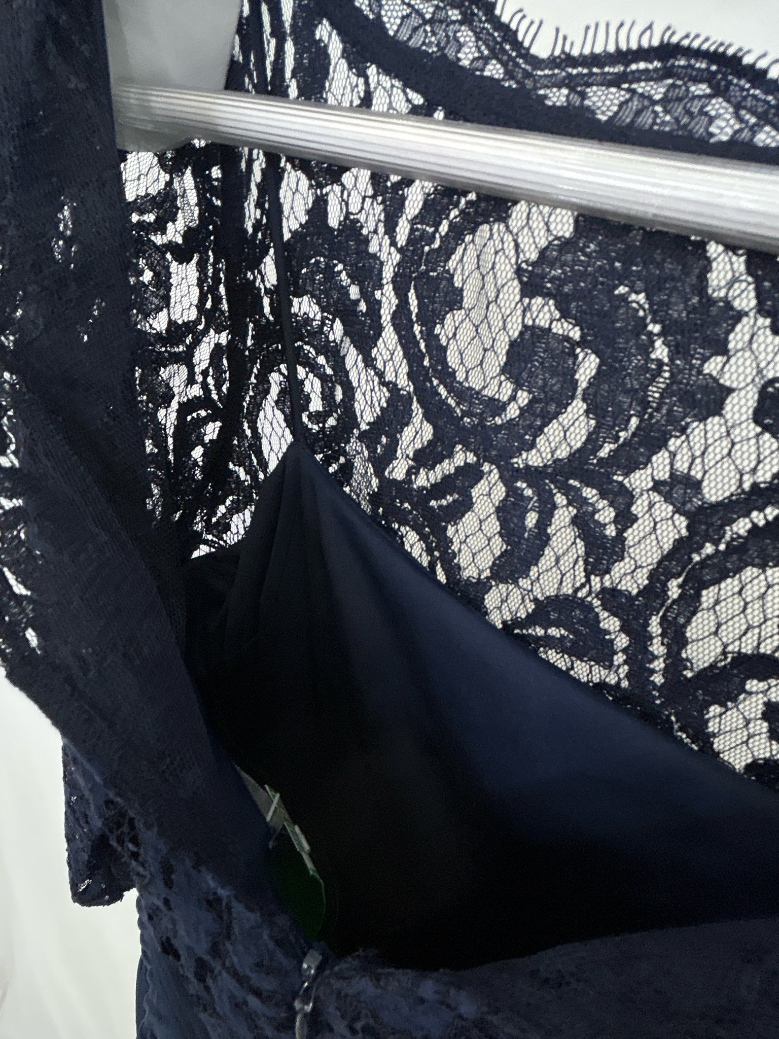 ADRIANNA PAPELL Size 2 Navy Lace Women Dress