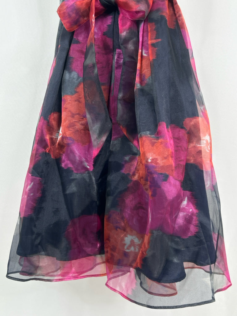 ELIZA J Size 10 Navy Print Women's Dress
