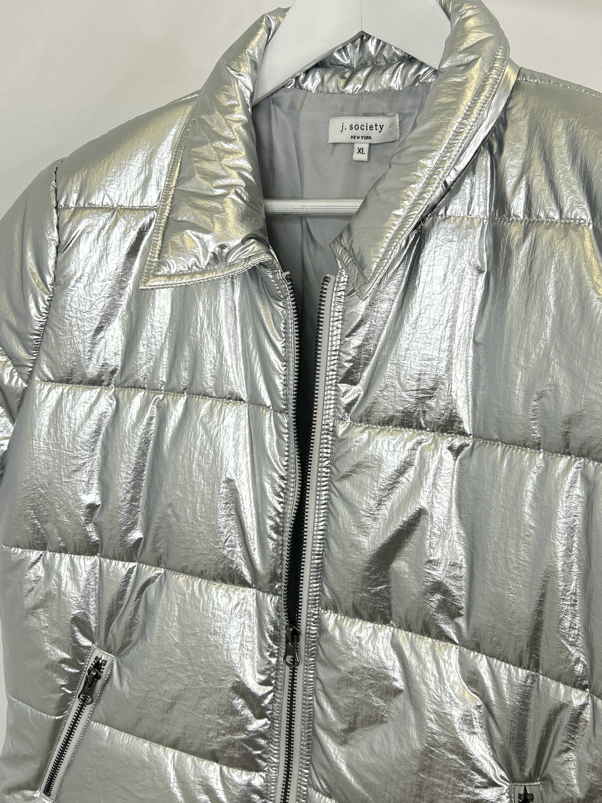 j. society Size XL Silver Women Jacket