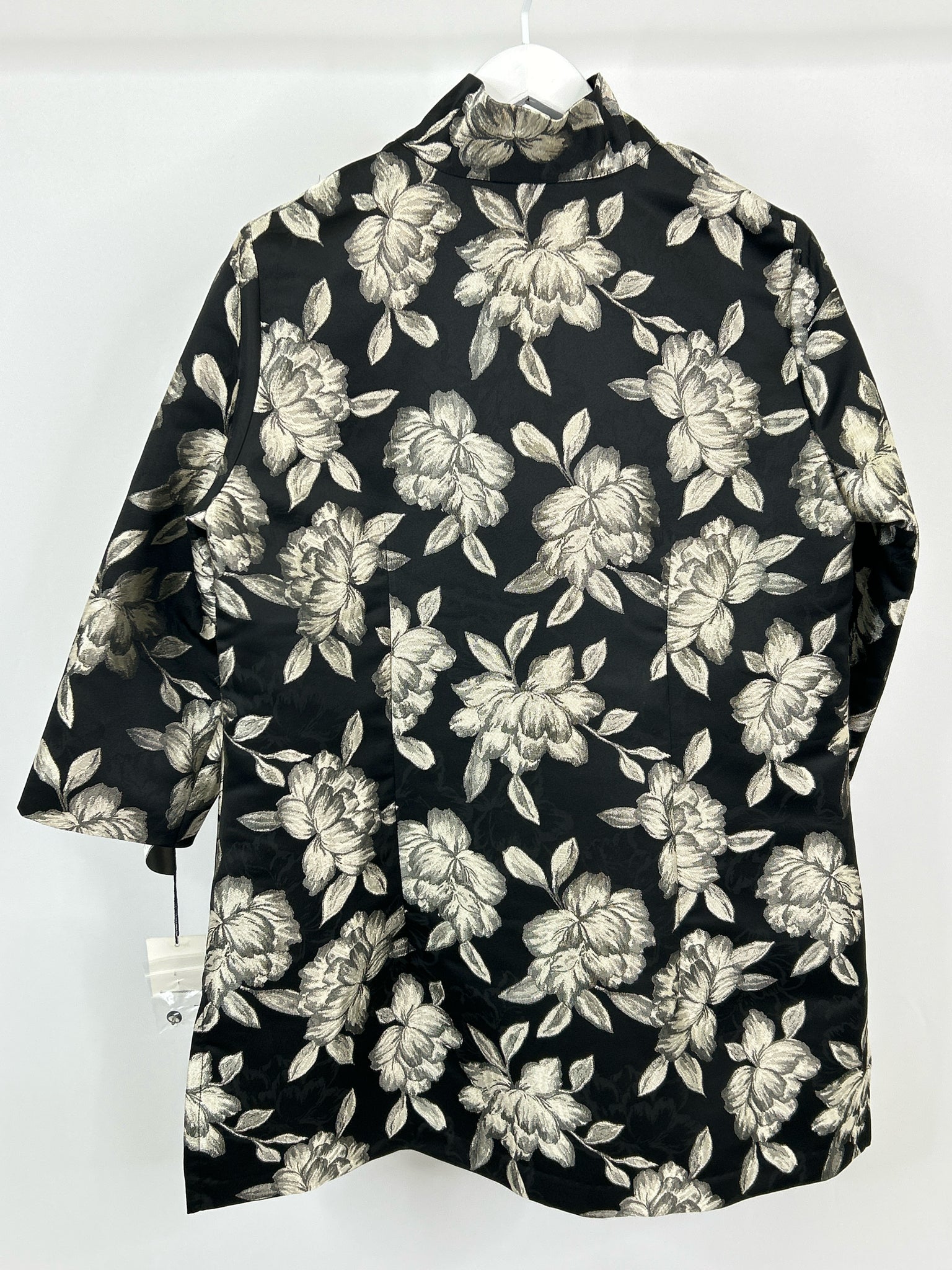 CONNIE ROBERSON Size L Black Floral Women Jacket