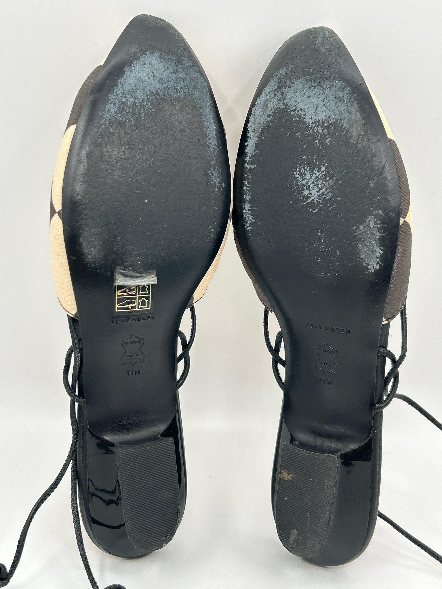TORY BURCH Size 11 BROWN AND BEIGE Women Flats