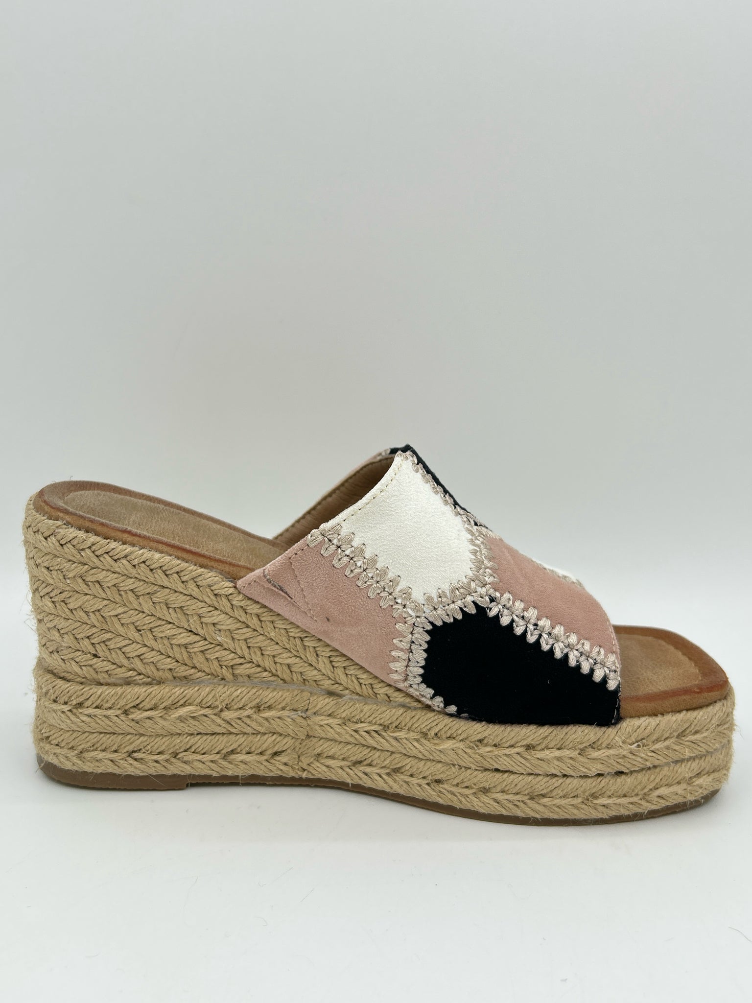 PATRIZIA Size 37 Black and White Women Sandal