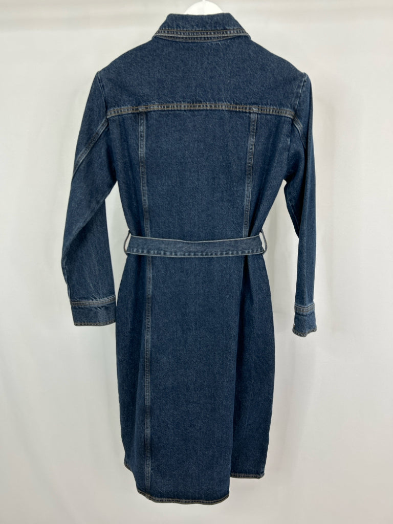 ZARA Women Size L BLUE DENIM Dress