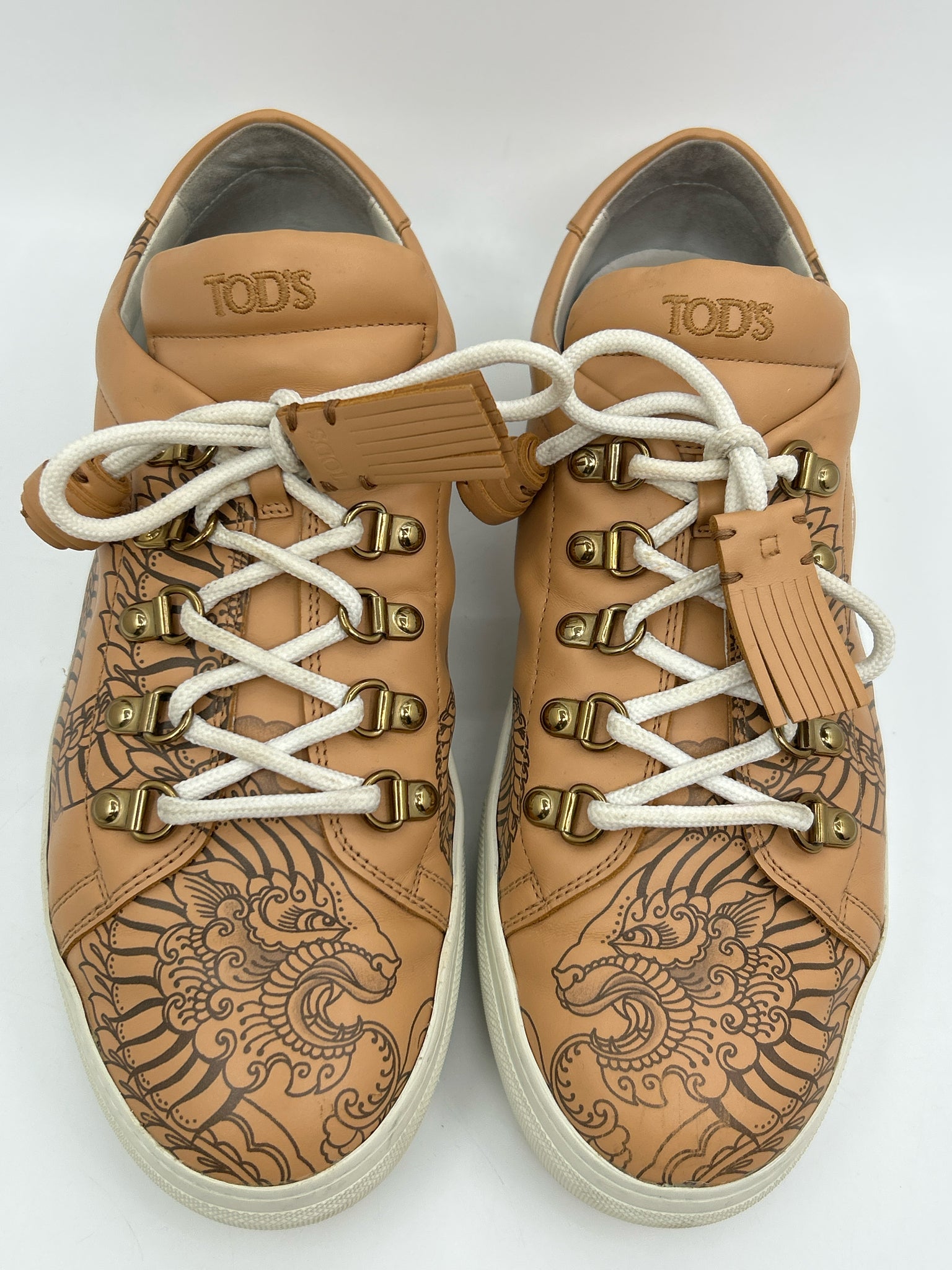 TOD'S Size 41.5 Tan Women Sneakers