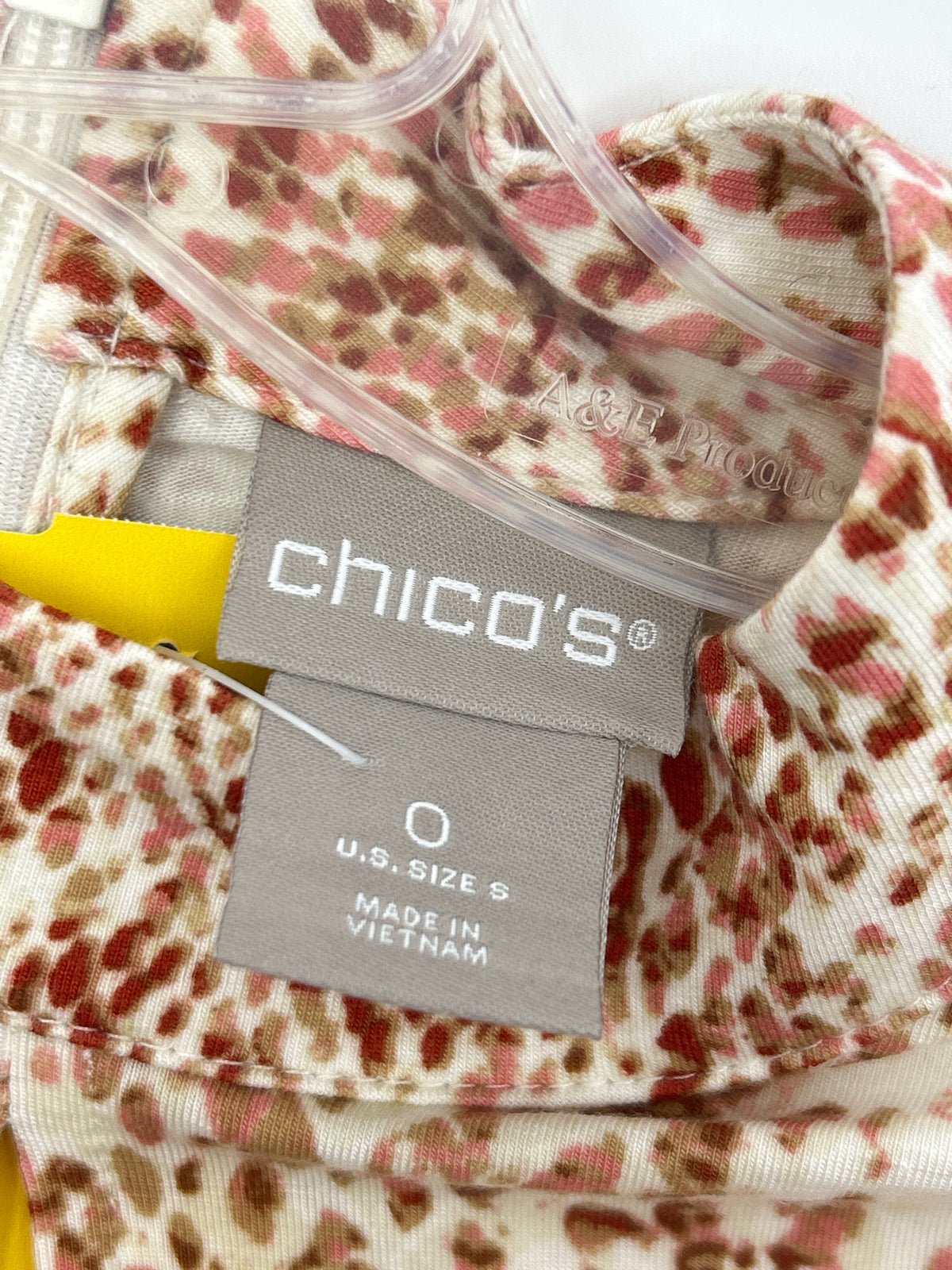 CHICO'S Size S White and Terracotta Women Top