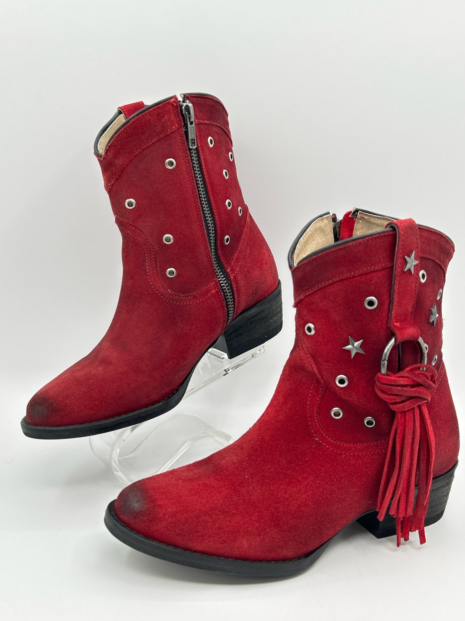 Circle G Boots Size 7.5 Red Women Booties
