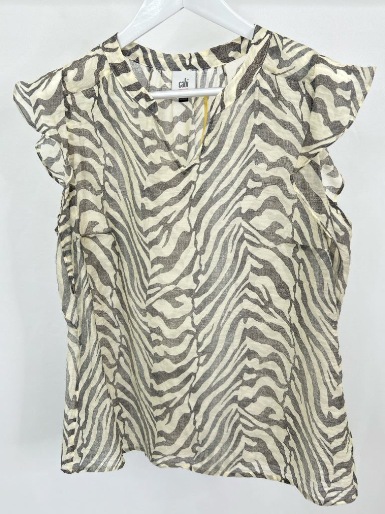 CABI Women Size M Beige and Grey Top