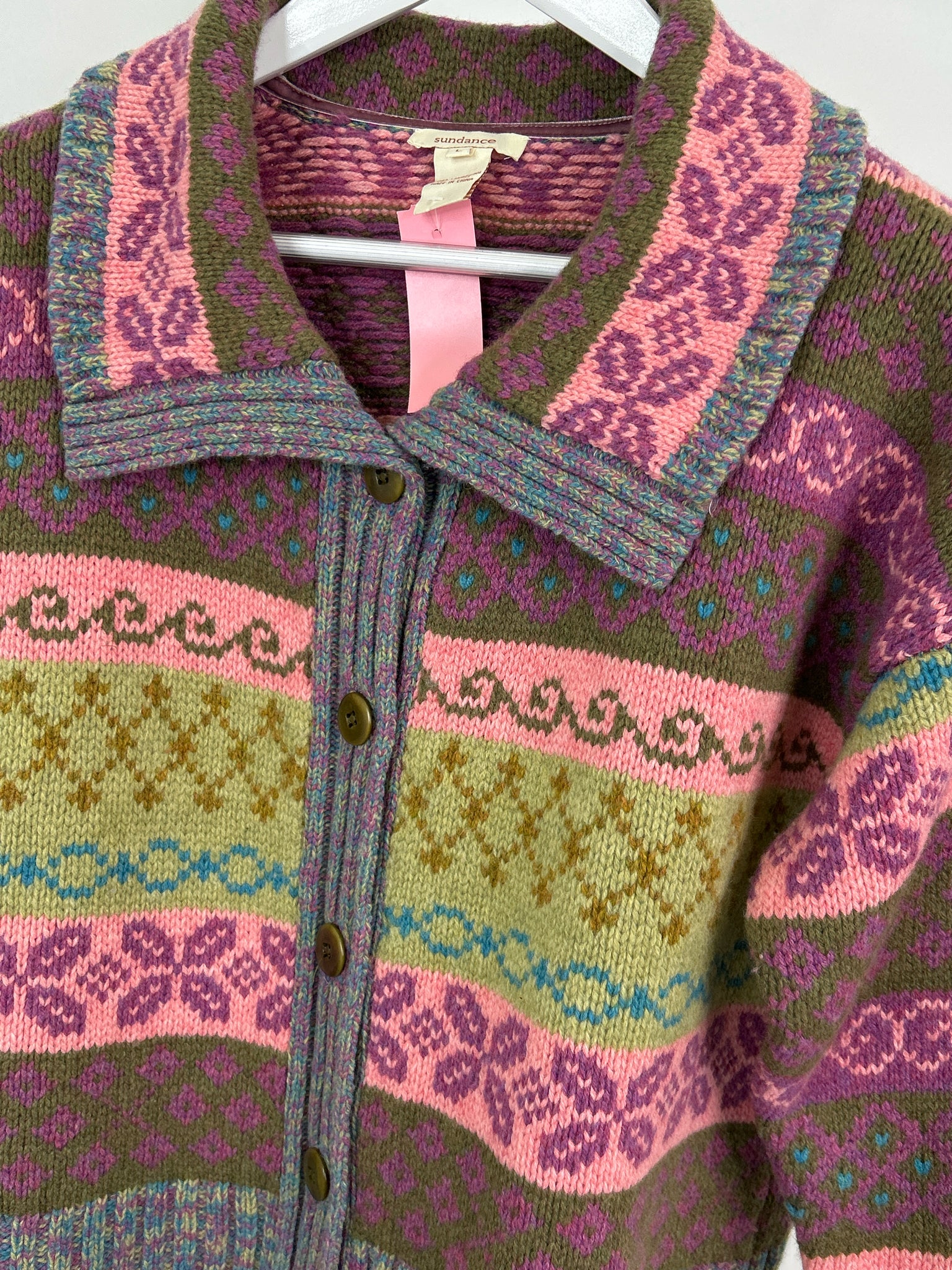 SUNDANCE Size L Purple and green Women Cardigan