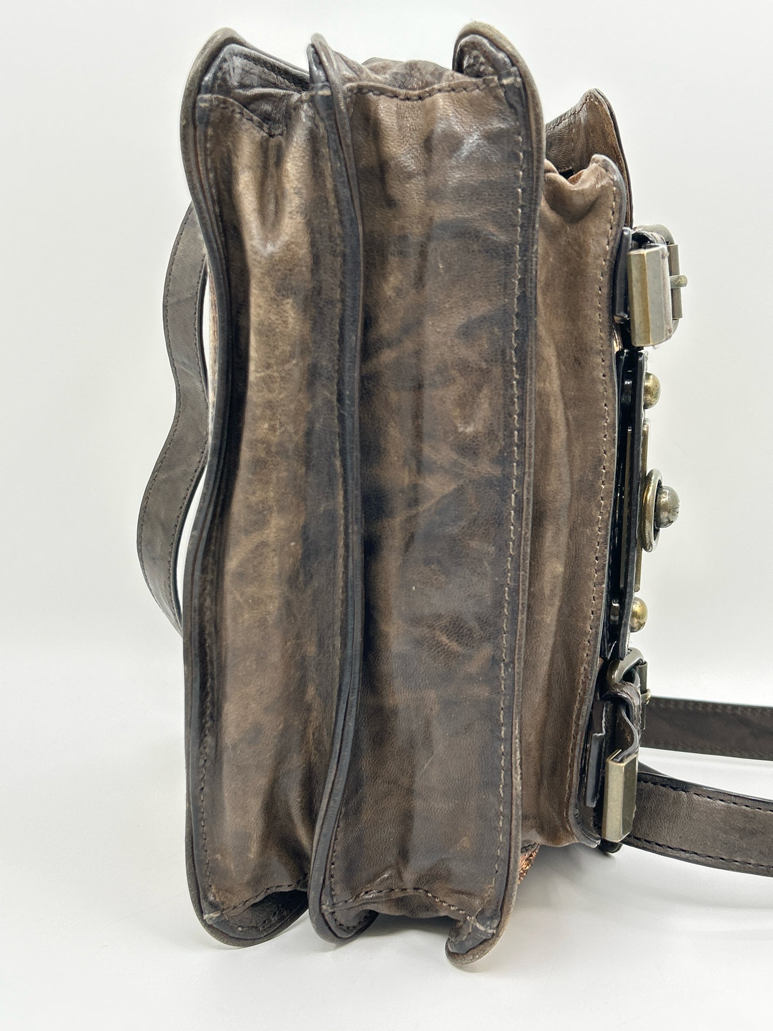 FRYE Gold and Brown Women Purse
