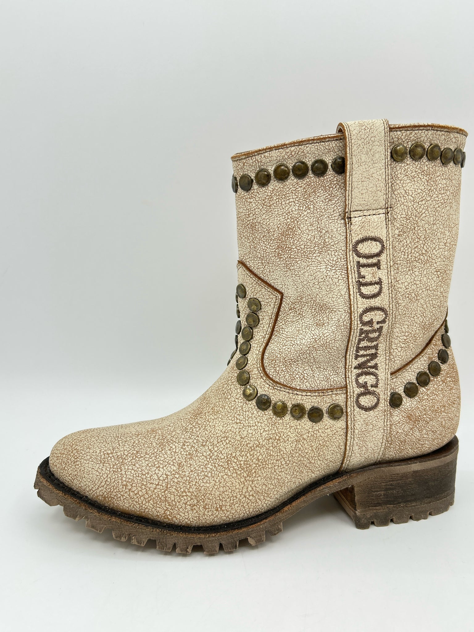 OLD GRINGO Size 7B CREAM AND BROWN Women Boots