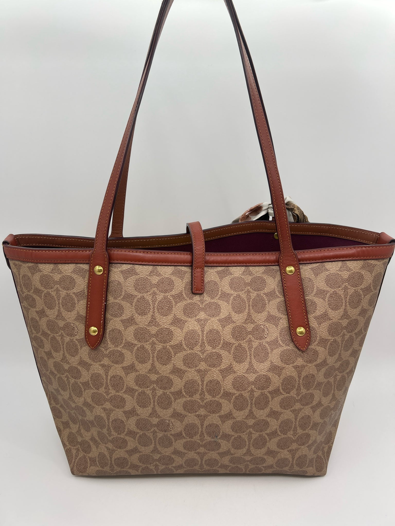 COACH Tan and Rust Women Tote