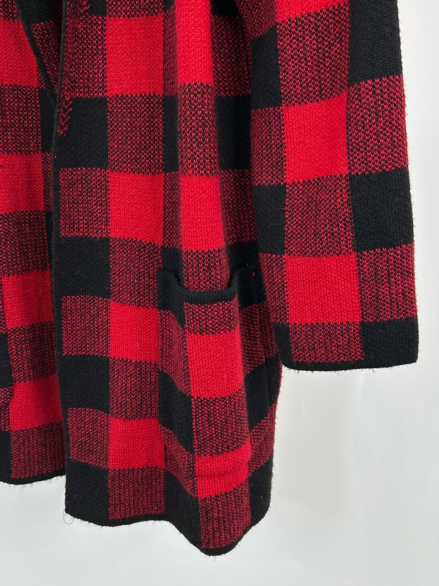 TALBOTS NWT Size 1X Red & Black Women Sweater Jacket