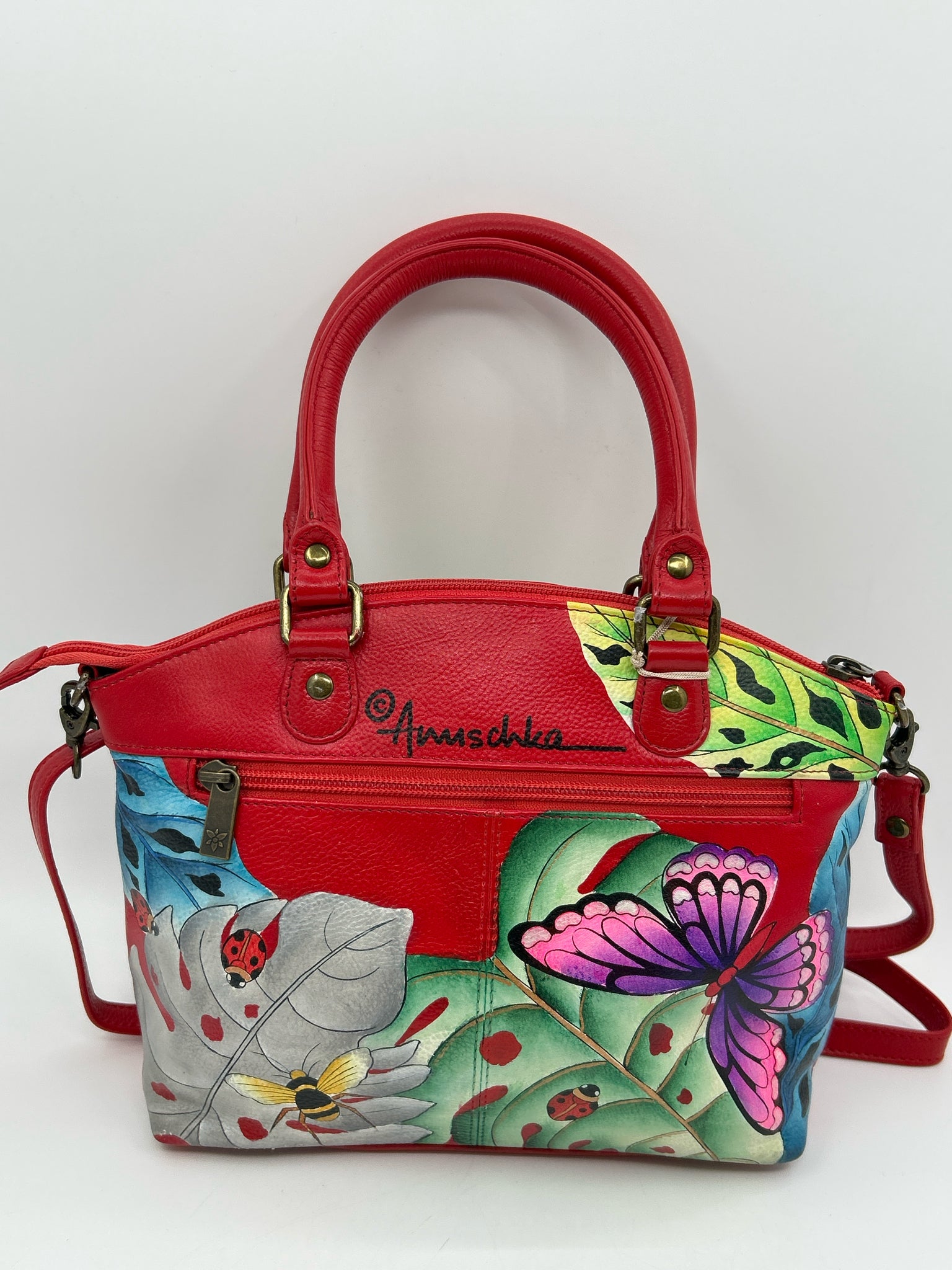 ANUSCHKA Red Floral Women Purse NWT