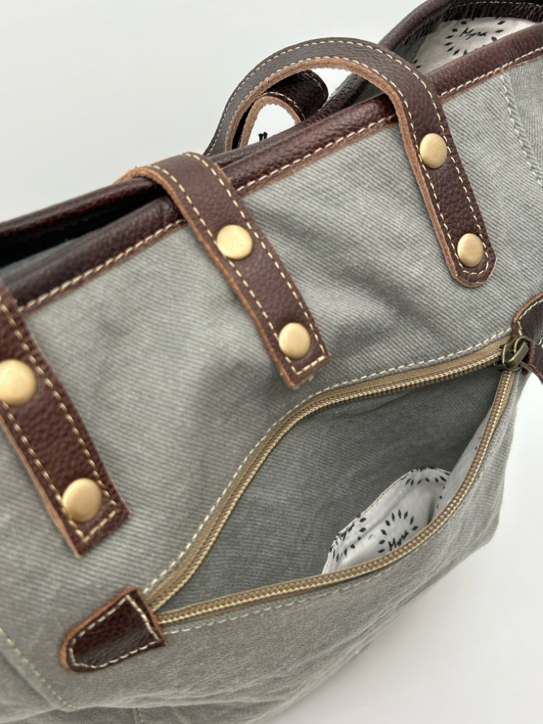 MYRA BAG Grey and white Tote