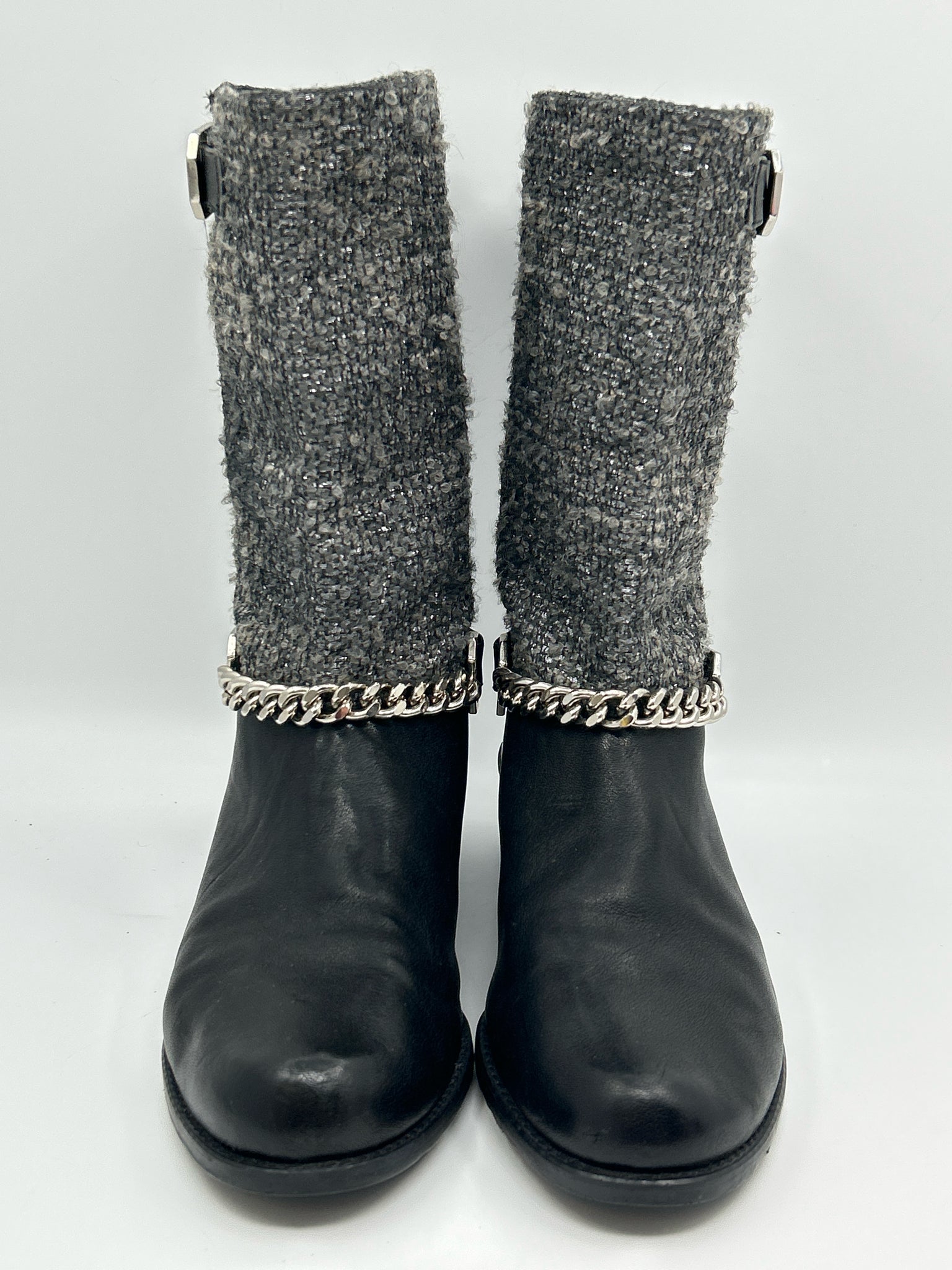 STUART WEITZMAN Size 9.5M Black & Silver Women Boots