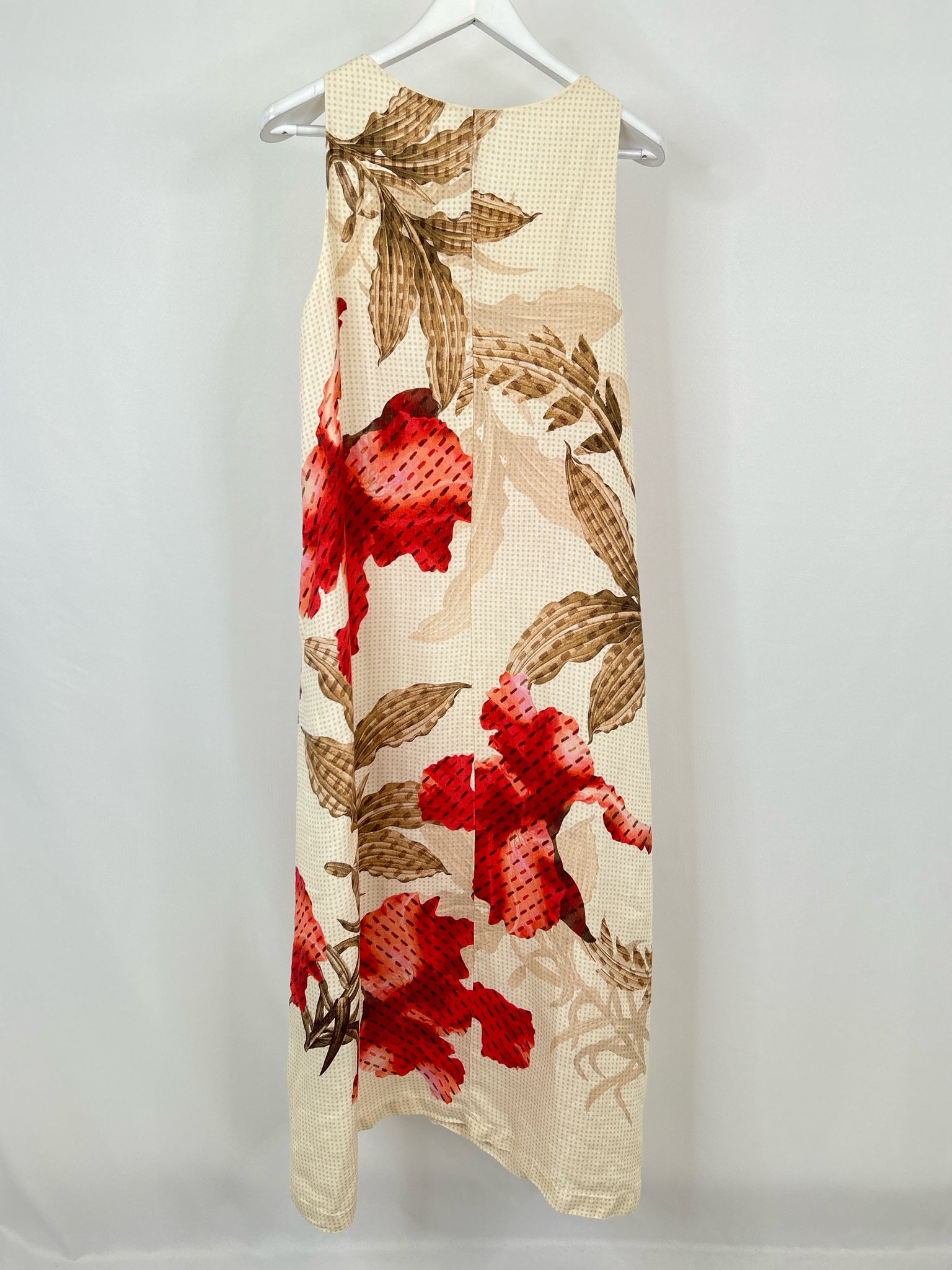 CHICO'S Size 8 Cream Print Women Dress