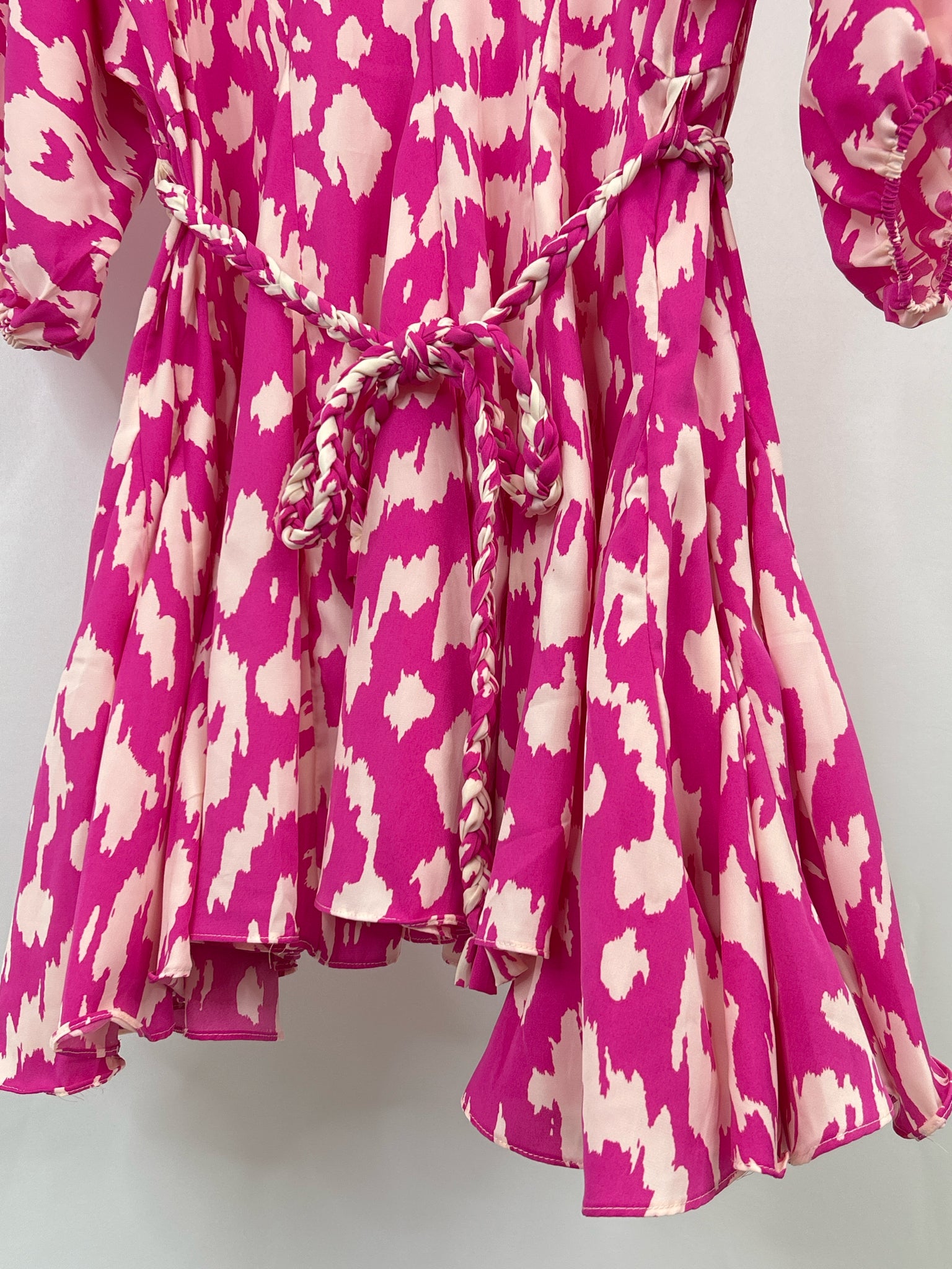 AAKAA Size L Fuschia Print Women Dress NWT