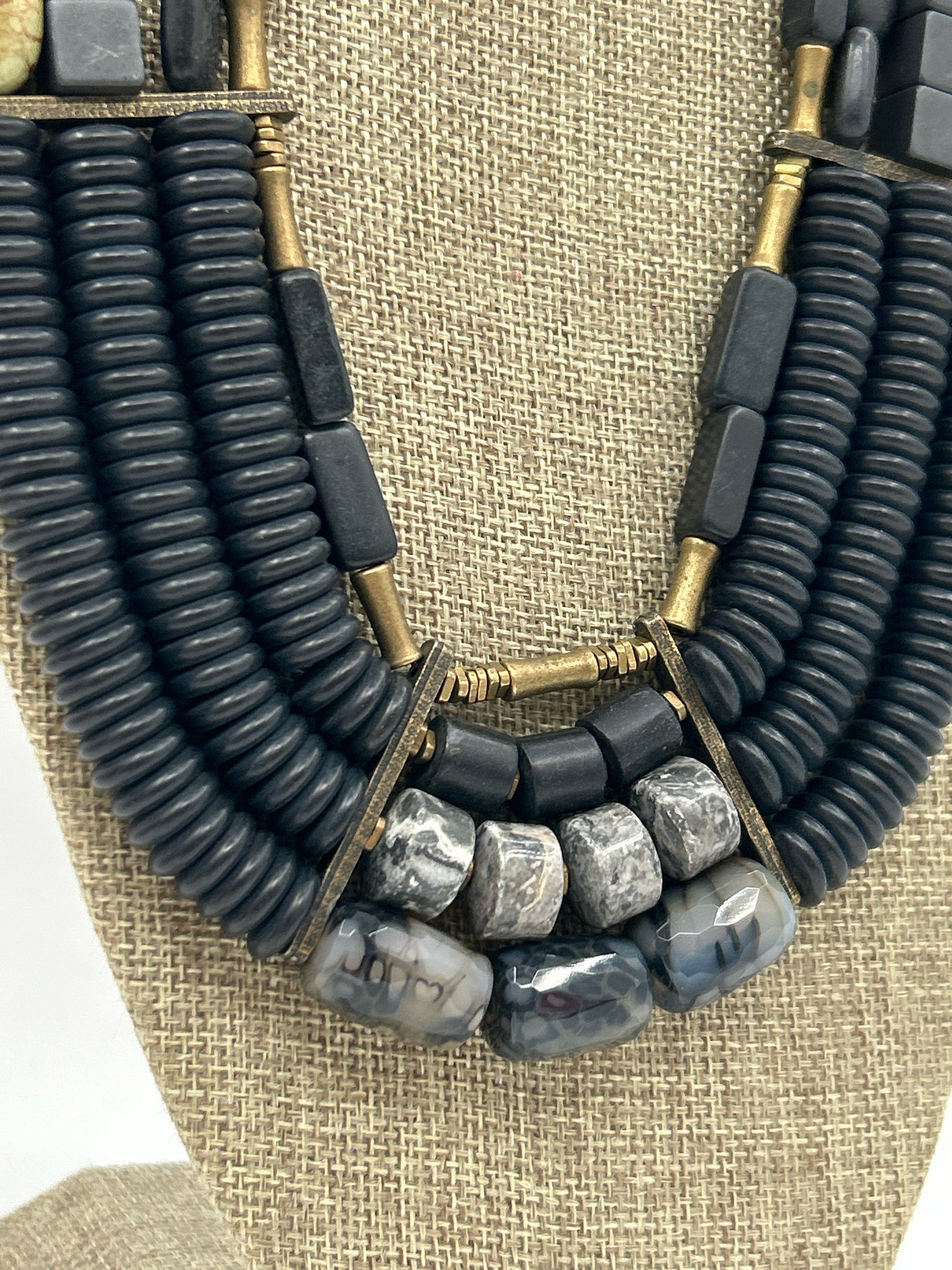 DAVID AUBREY Charcoal & Green Necklace