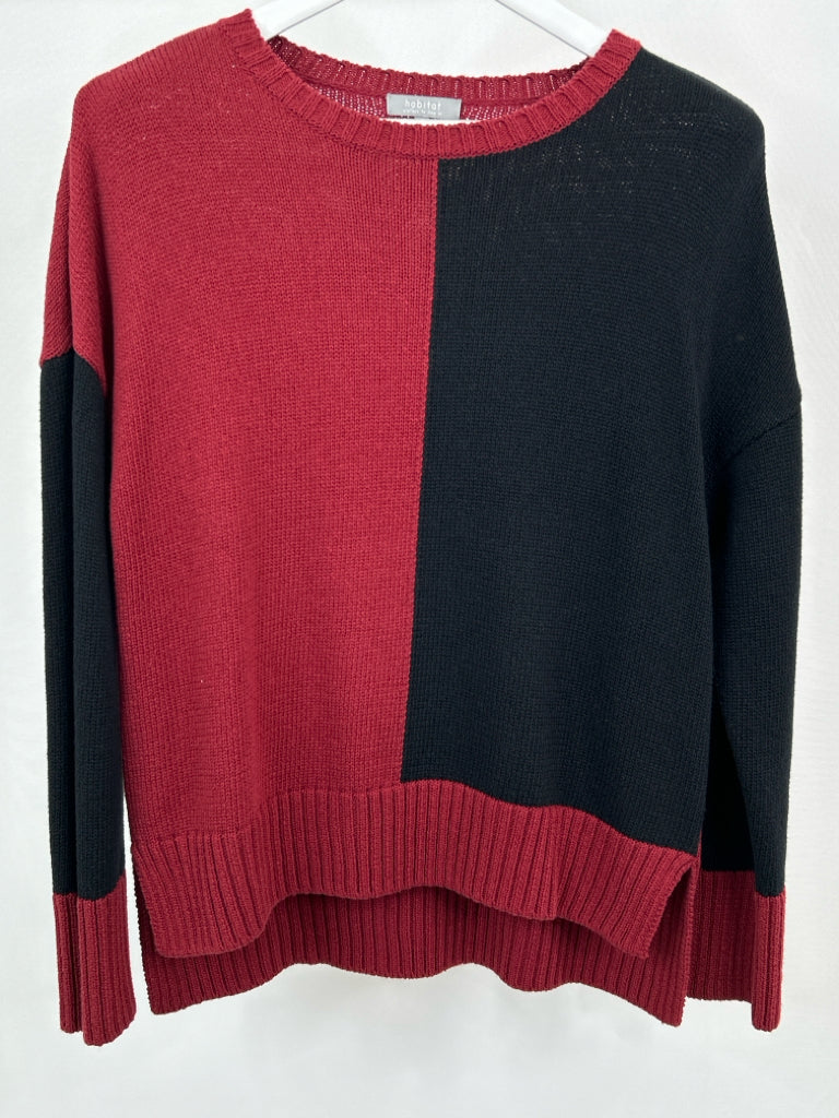 HABITAT Women Size S BLACK AND CRANBERRY Sweater