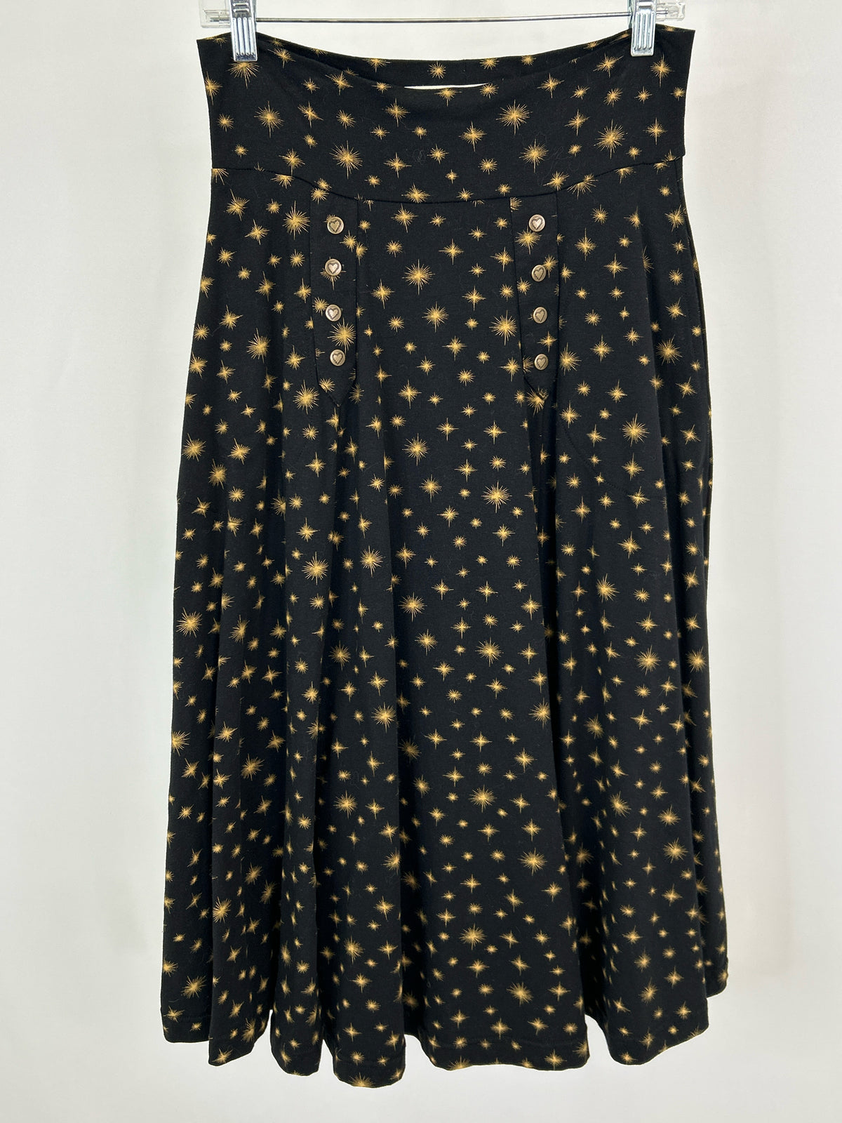 EFFIE'S HEART Size L Black Print Women Skirt