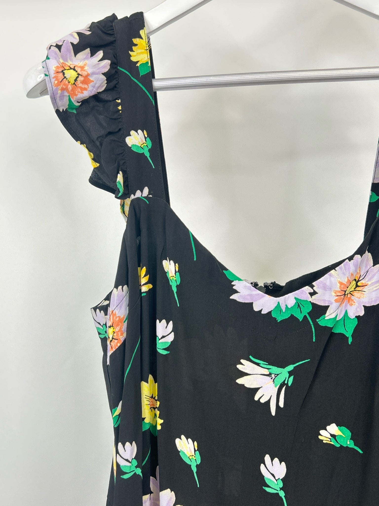 LOFT Size 14 Black Floral Women Dress