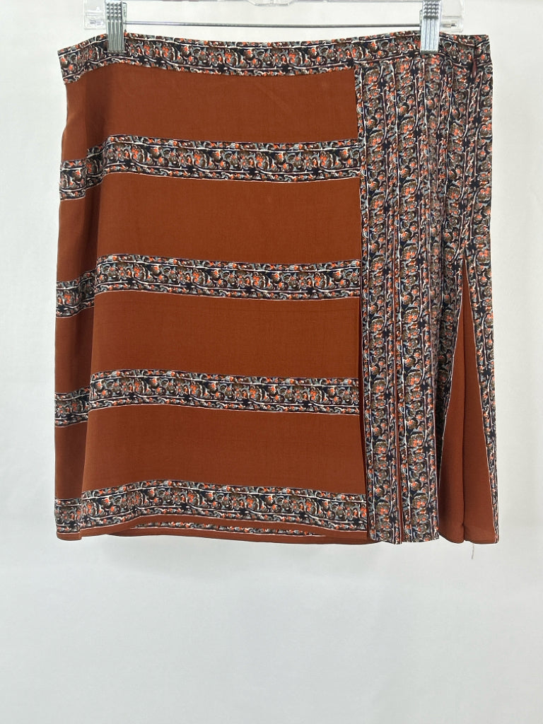 TORY BURCH Women Size 8 Brown Print Skirt