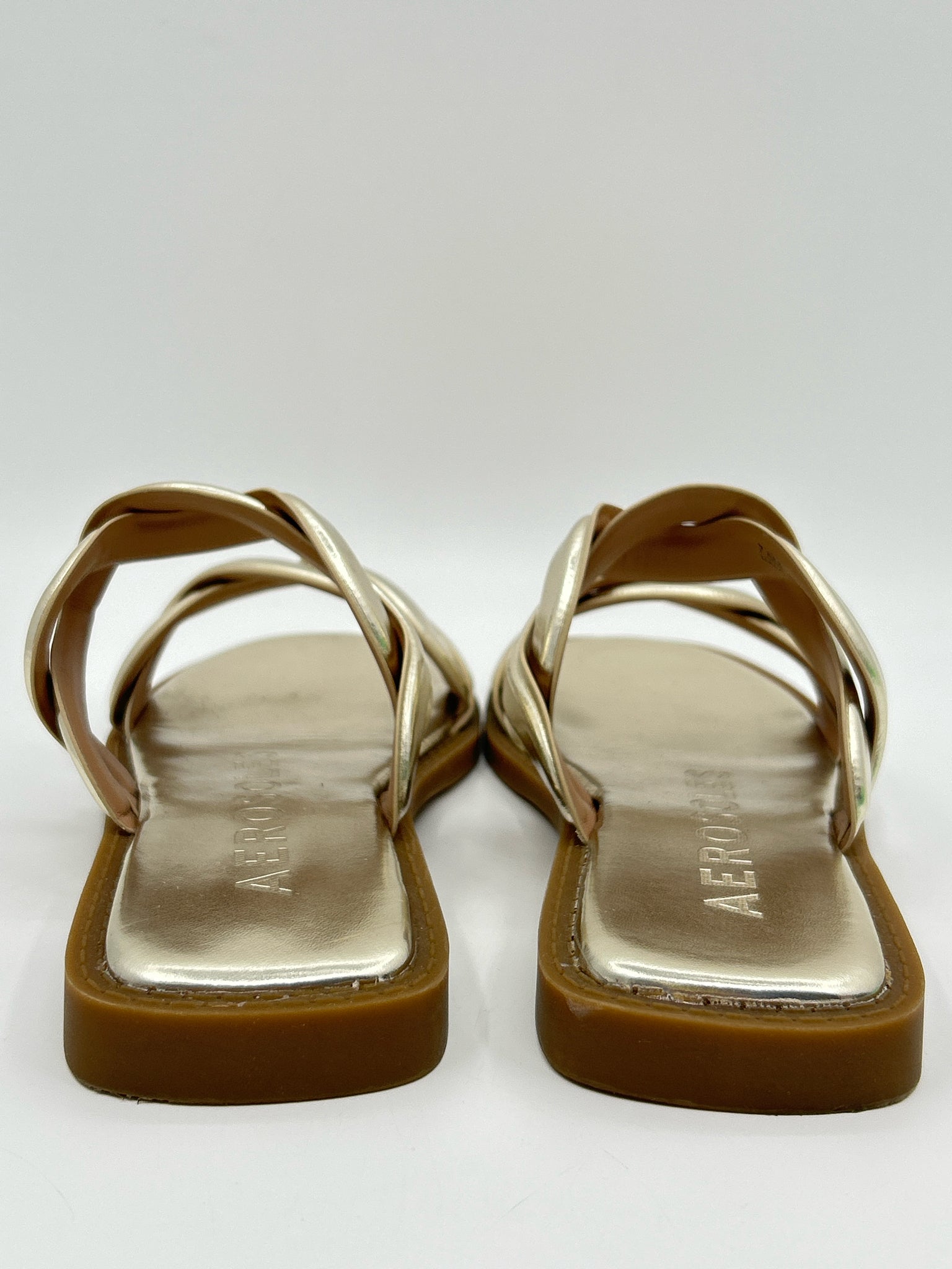AEROSOLES Size 7.5 Gold Women Sandal