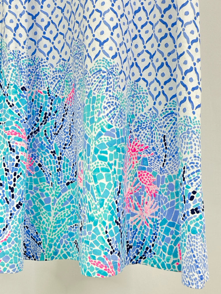LILLY PULITZER Size M WHITE AND BLUE Women's Dress