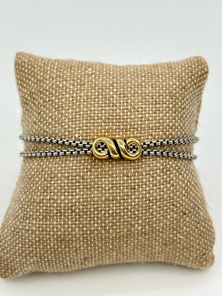 BRIGHTON Women Size One Size Silver and Gold Bracelet