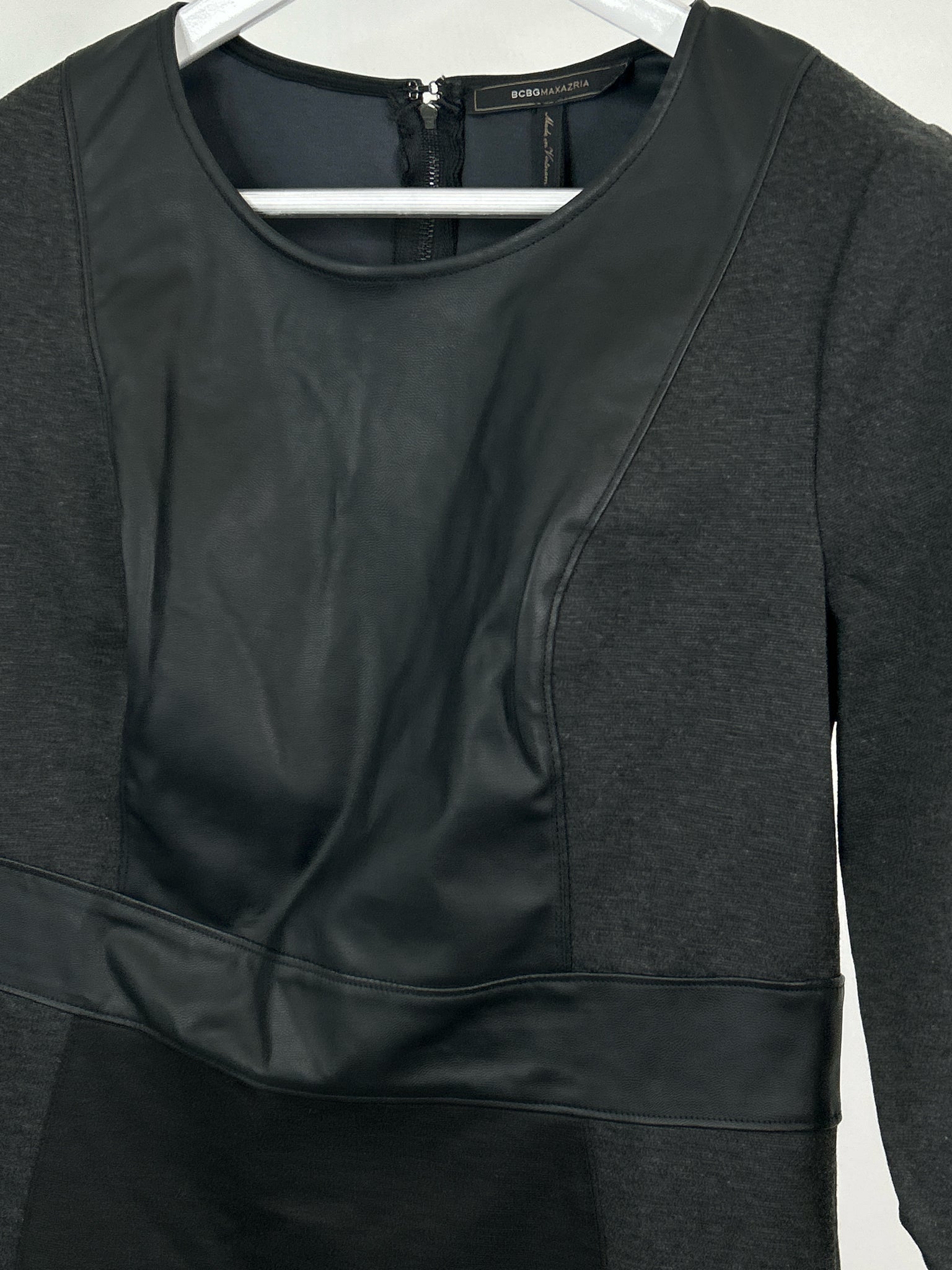 BCBGMAXAZRIA Size L GRAY AND BLACK Women Dress