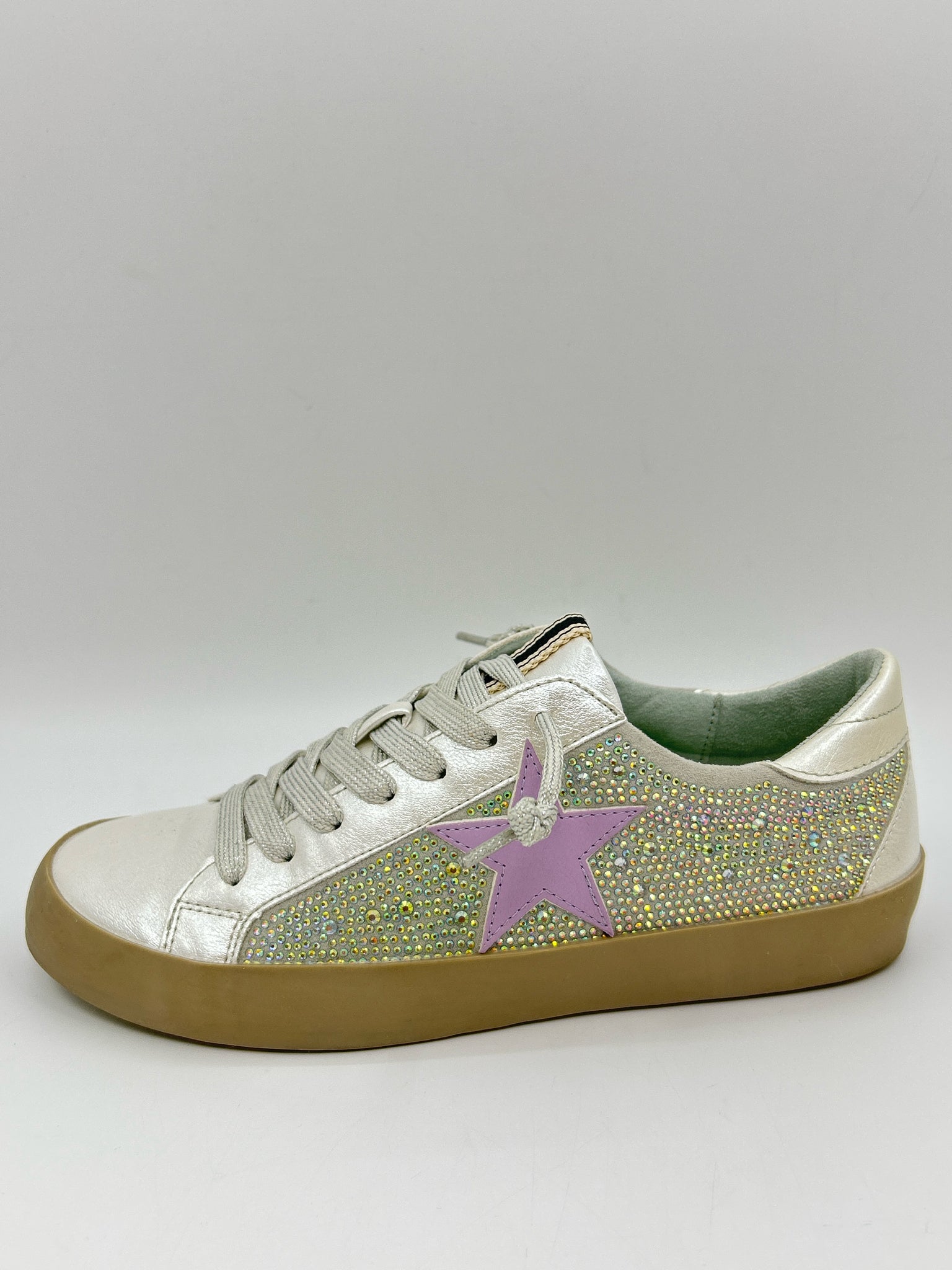 SHU SHOP Size 6.5 Silver Metallic Women Sneakers
