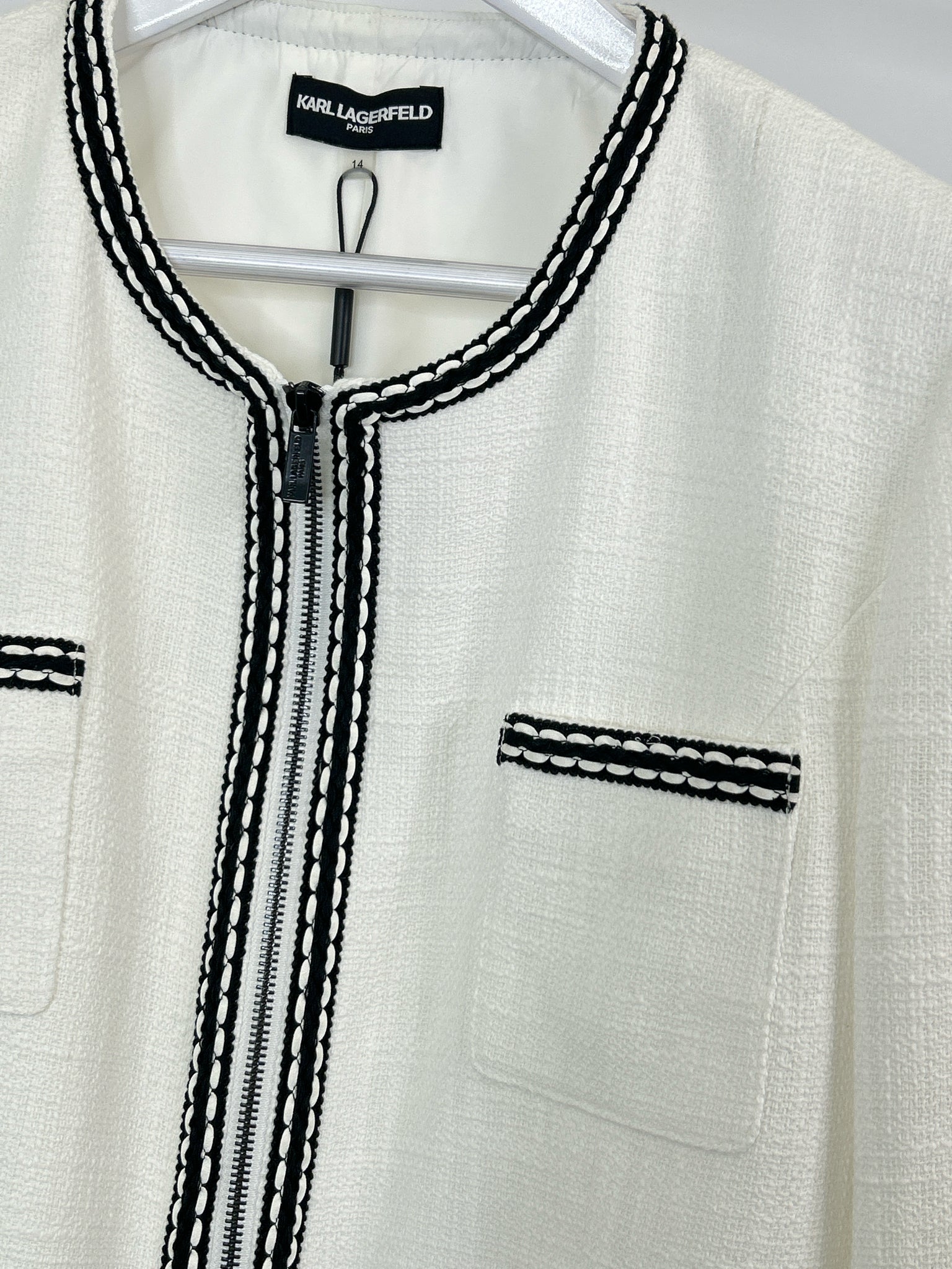 KARL LAGERFELD NWT Size 14 White and Black Women Jacket NWT