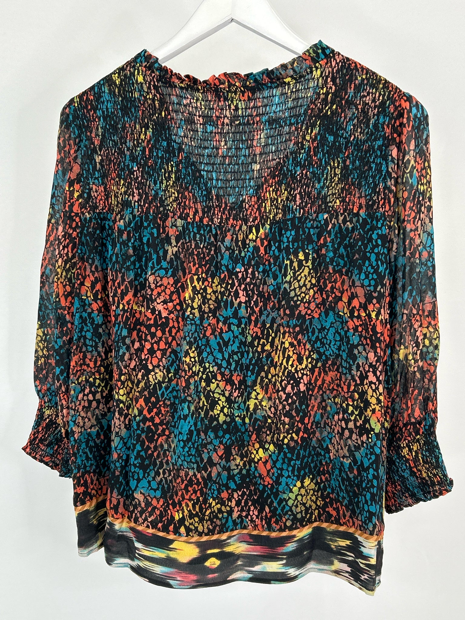 John Mark NWT Size PL Black Floral Women Top