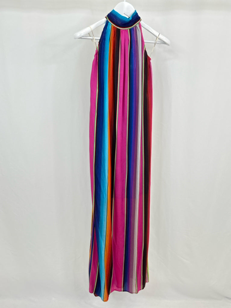 JUDITH MARCH Women Size S Multicolor Stipes Maxi Dress