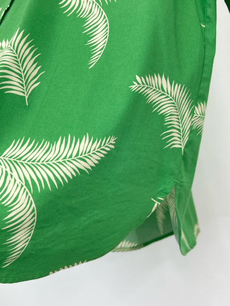 LOFT Size M Green Print Women's Shirt