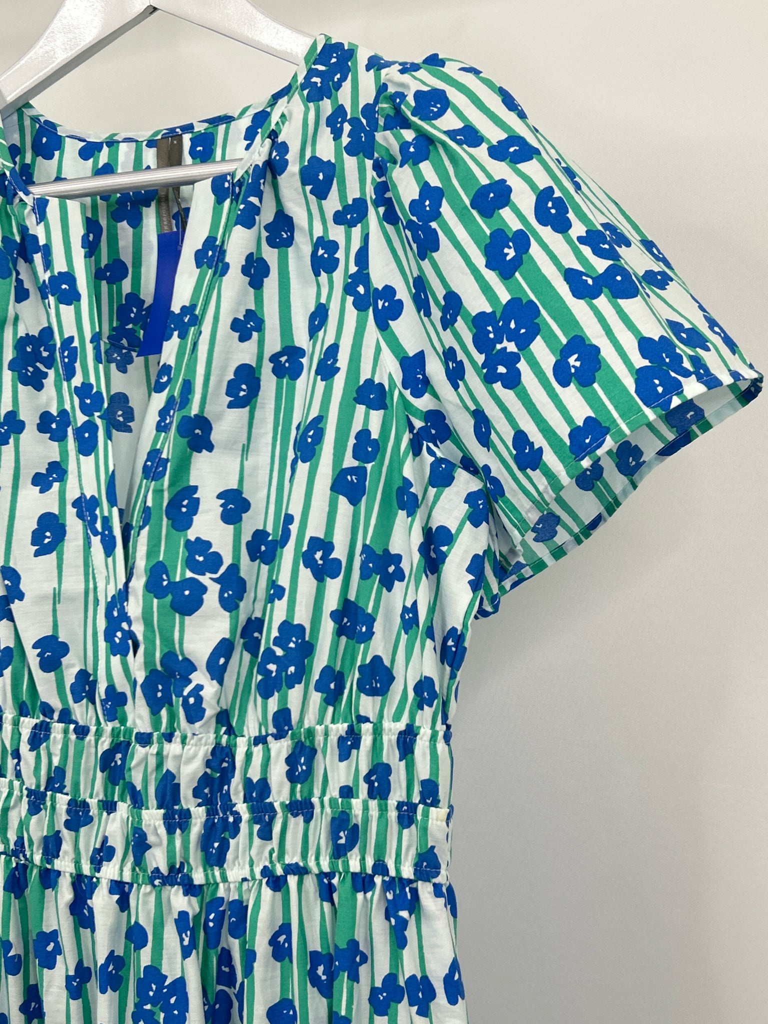 ANTHROPOLOGIE Size M Blue Print Women Dress