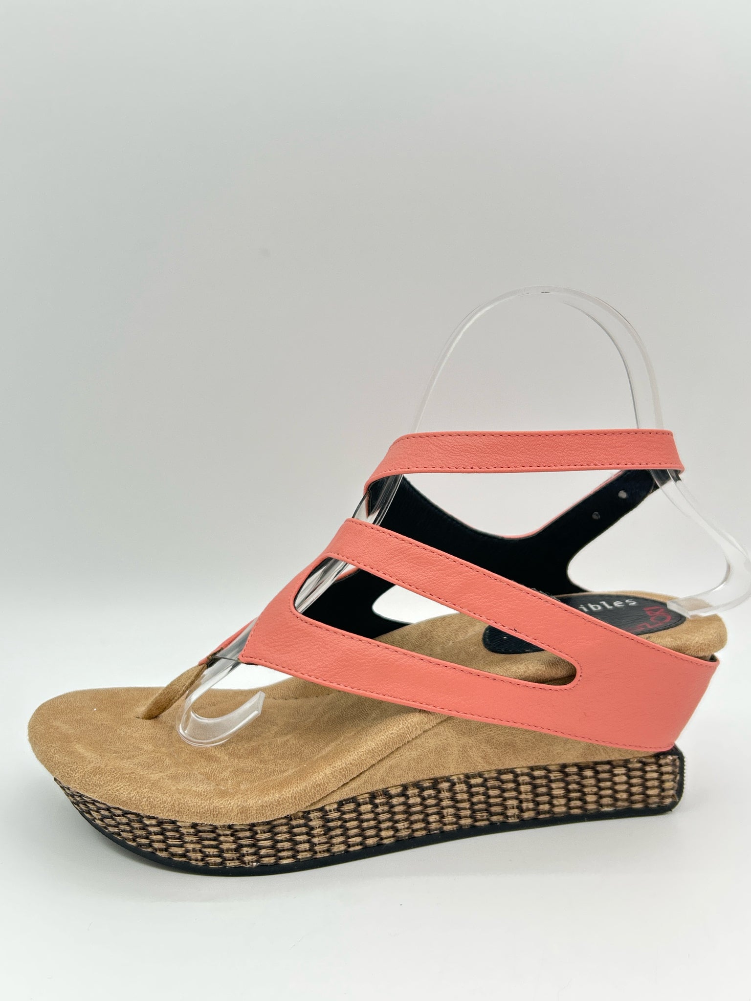 Modzori Size 8 CORAL AND BLACK Women Sandal