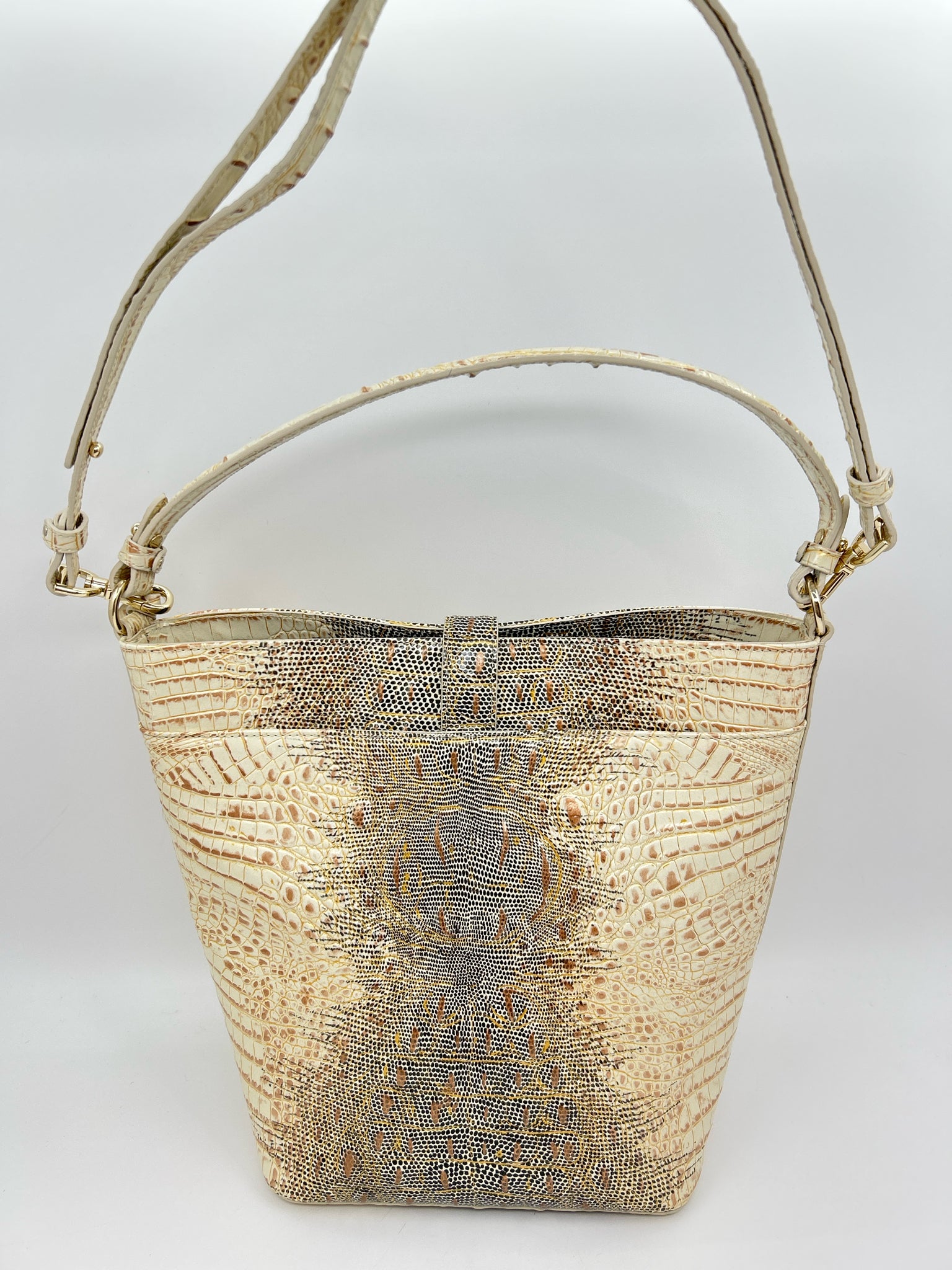 BRAHMIN Cream Print Women Purse