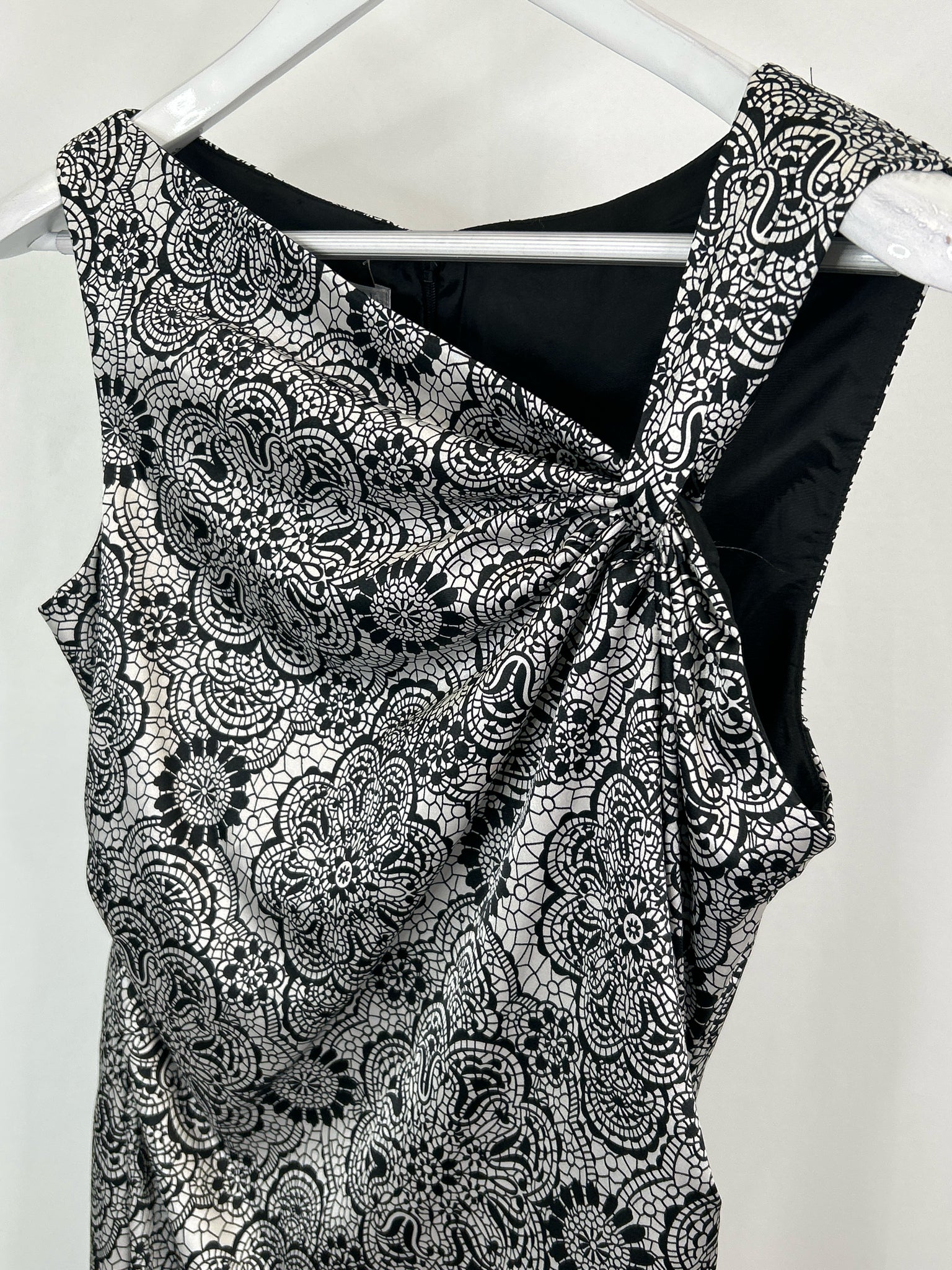 MAGGY LONDON Size 12 Black Print Women Dress NWT
